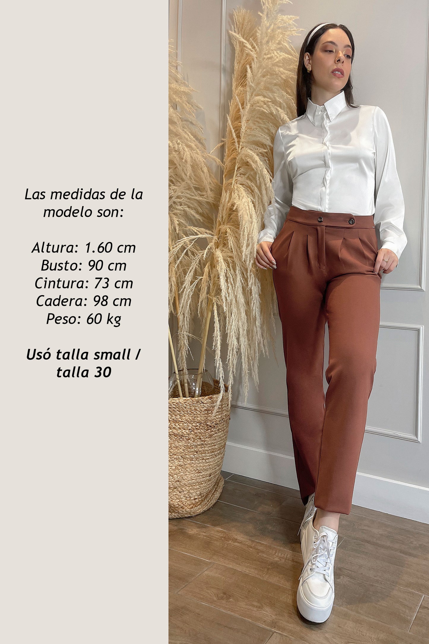 PANTALON CON PRETINA CRUZADA CIEL CAMELLO