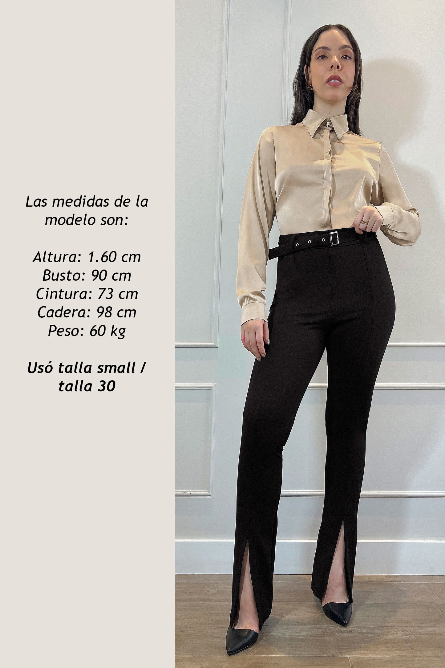 PANTALON CON ABERTURA VEGA NEGRO