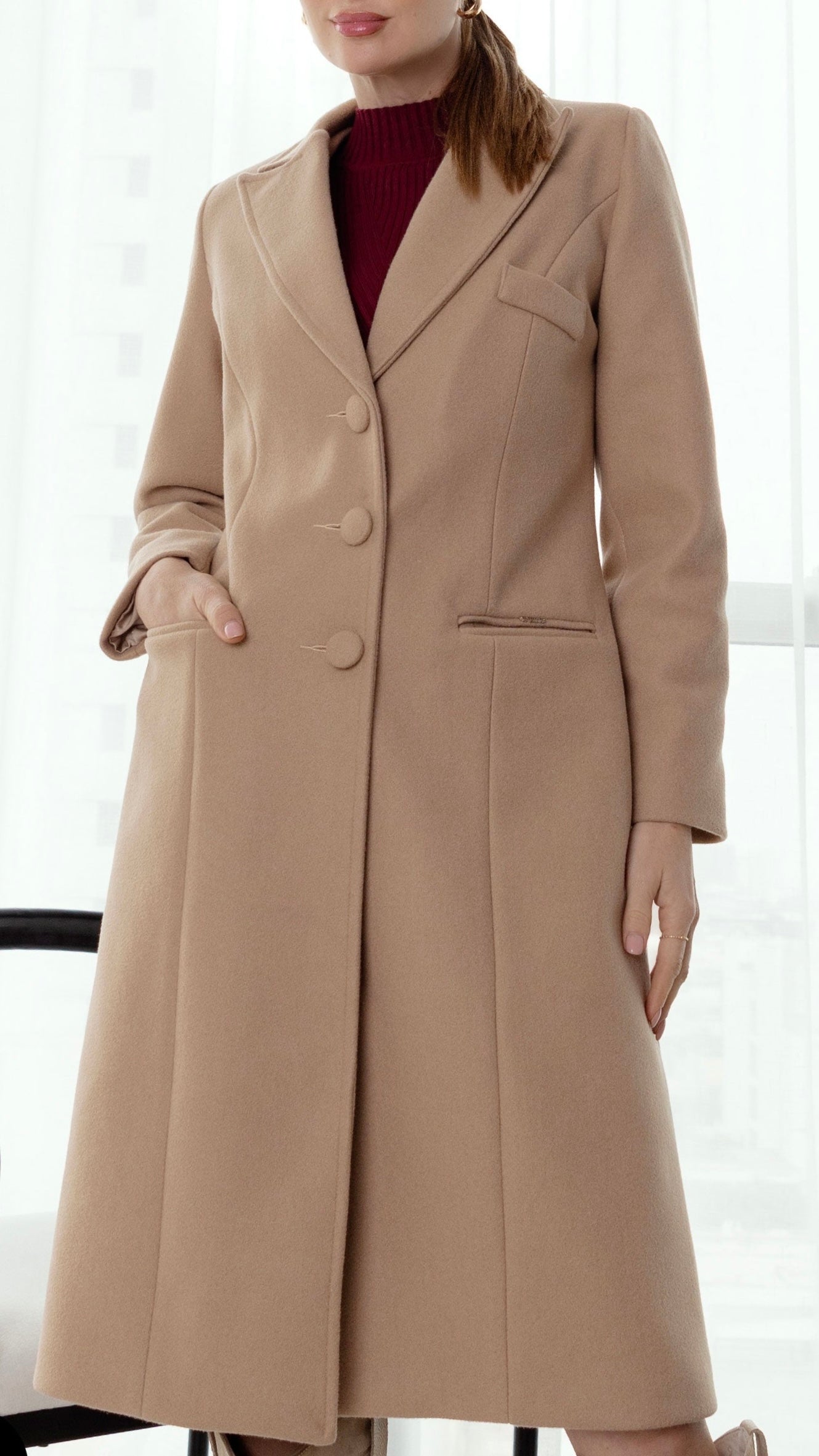 ABRIGO DE PAÑO MADISON BEIGE