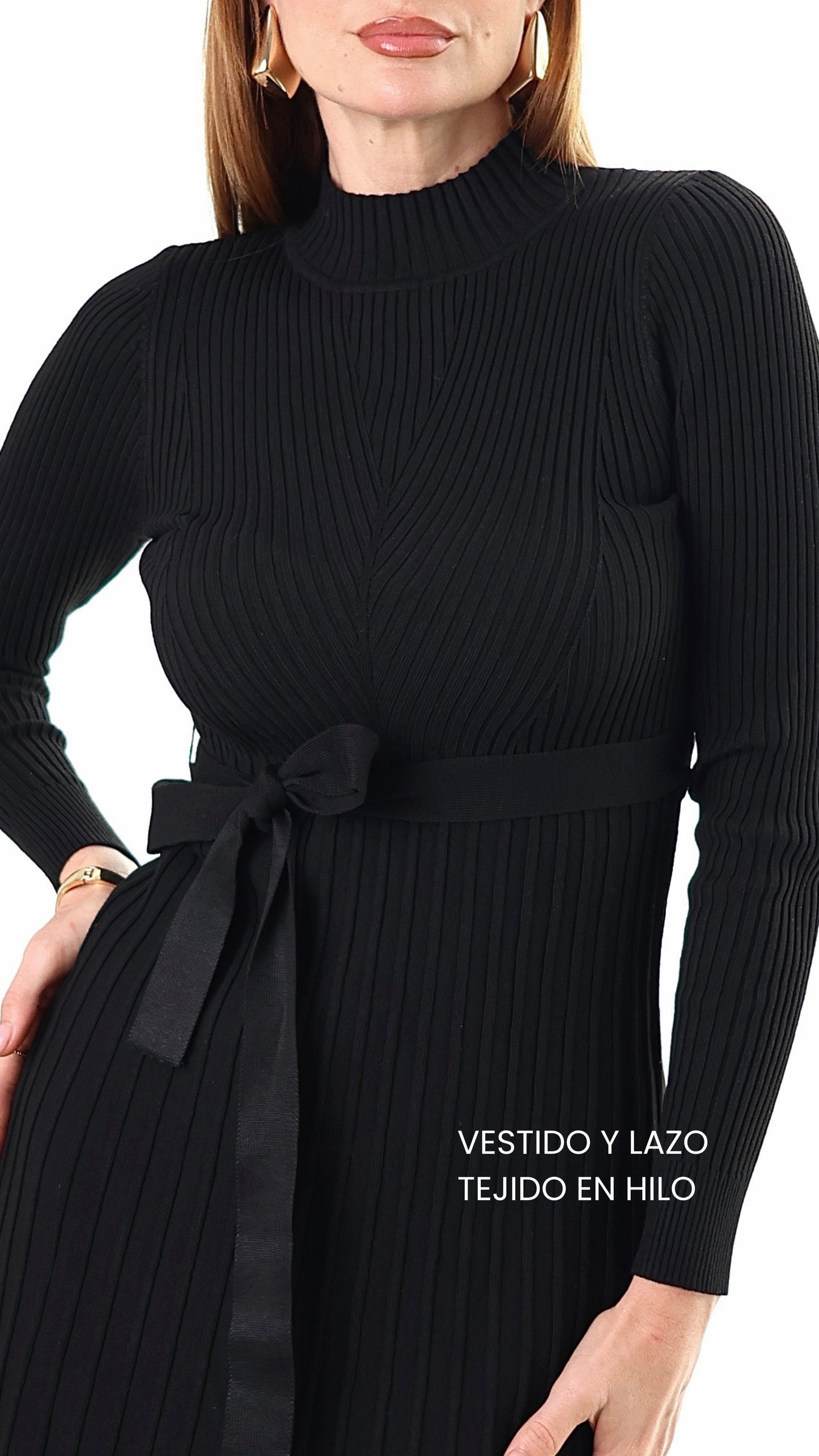VESTIDO DE HILO FELICIA NEGRO