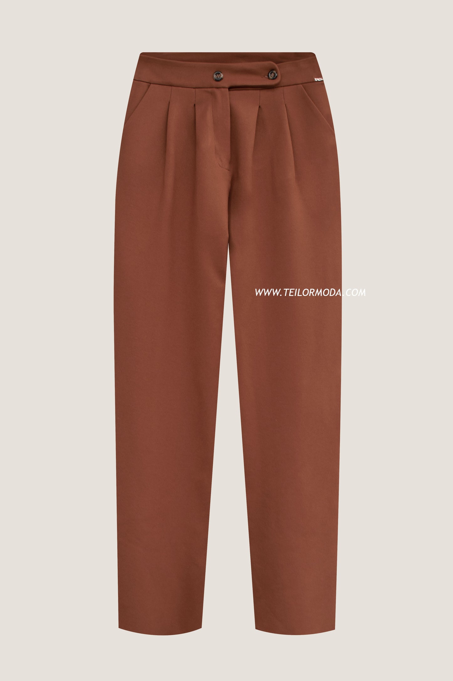 PANTALON CON PRETINA CRUZADA CIEL CAMELLO