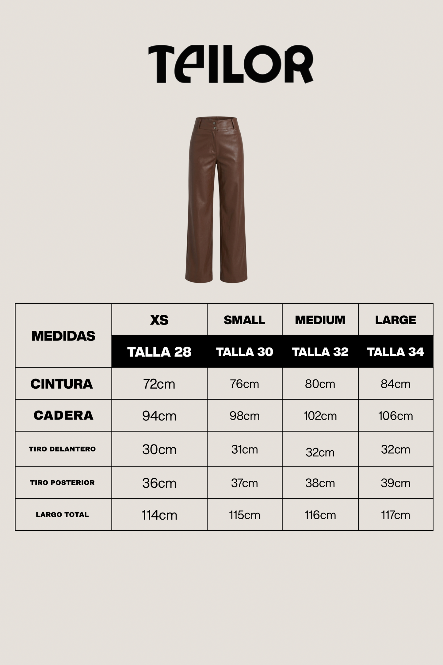 PANTALON DE CUERINA MARRON MAFER