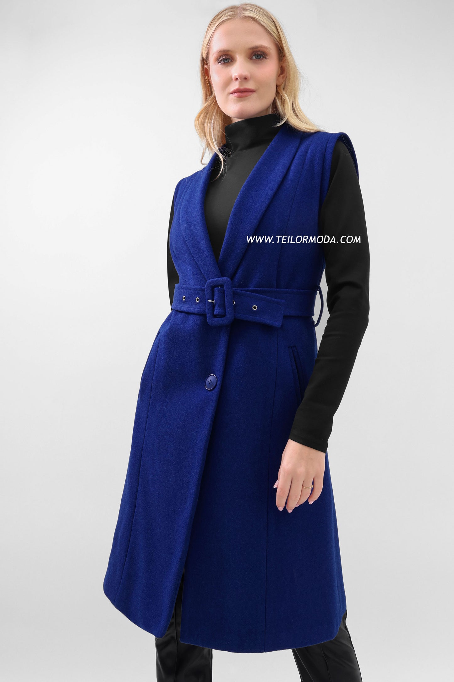 ABRIGO DE PAÑO IVY AZUL