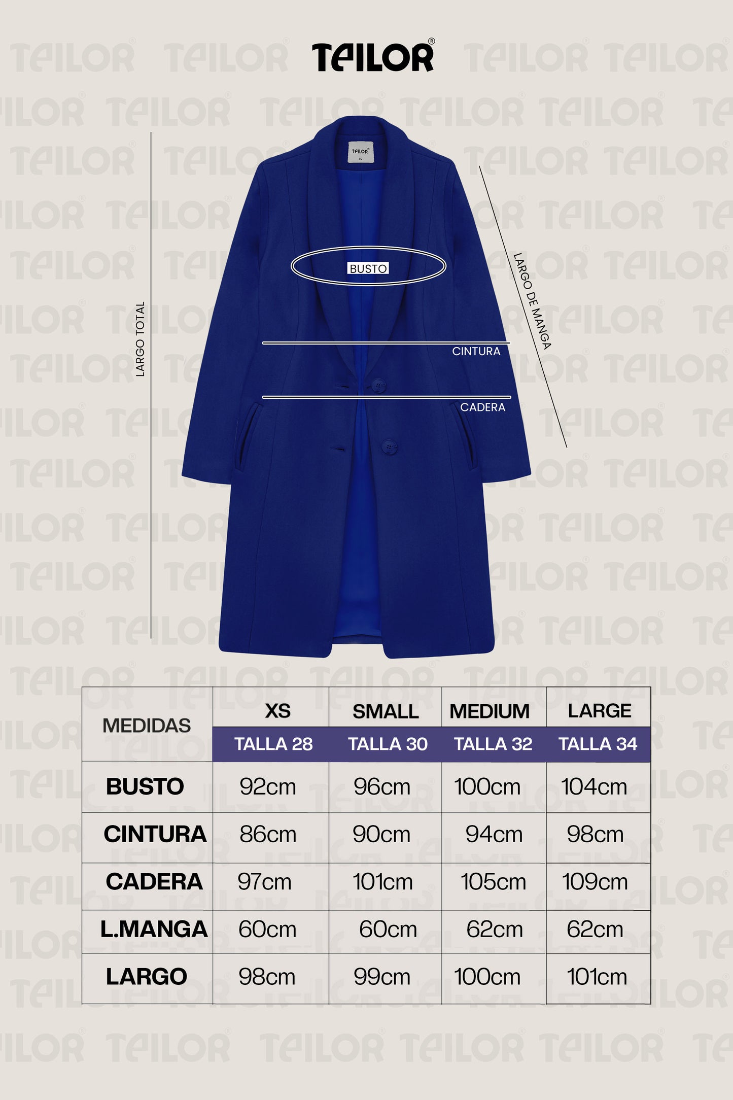 ABRIGO DE PAÑO IVY AZUL