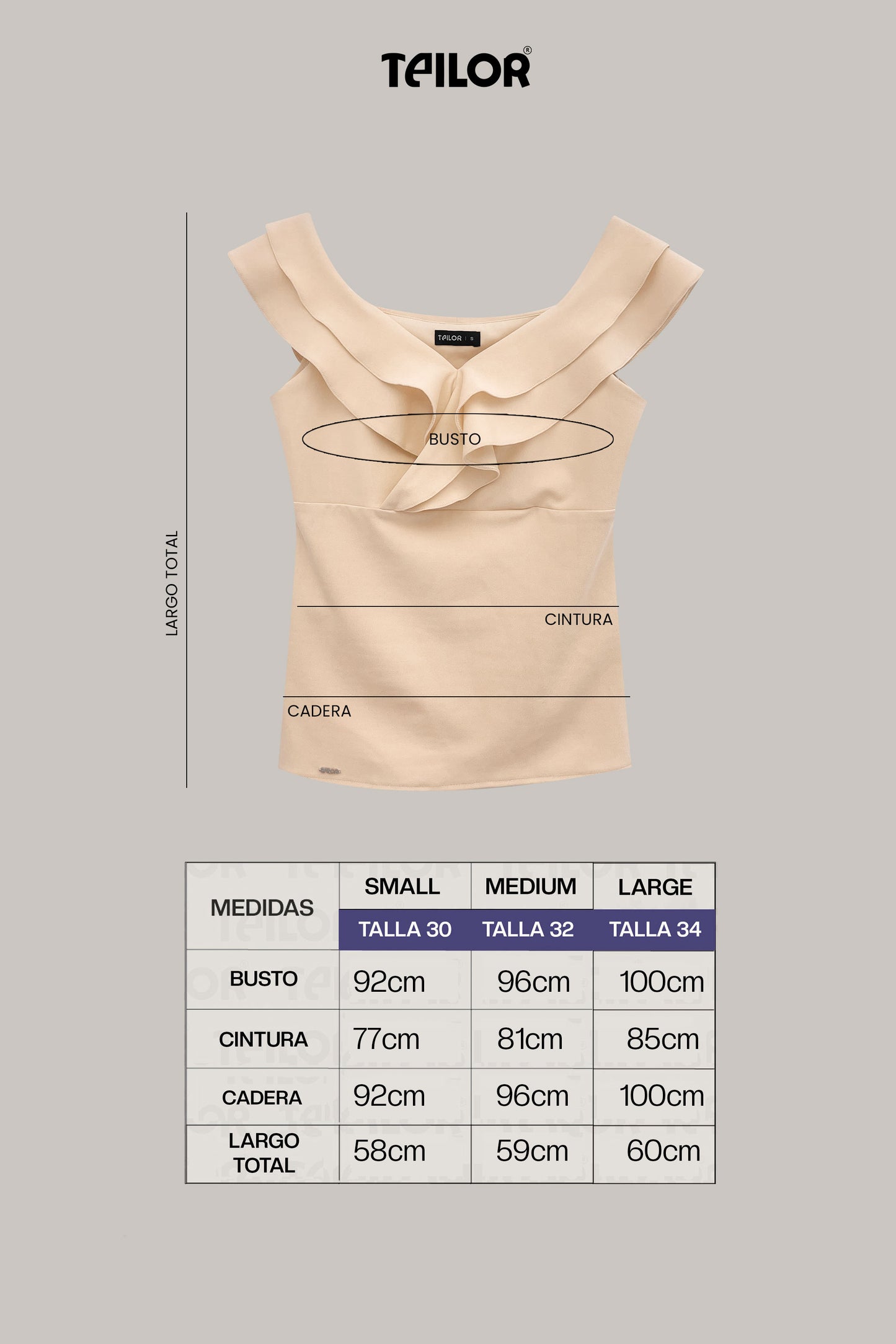 BLUSA CON VUELOS AZUCENA BEIGE