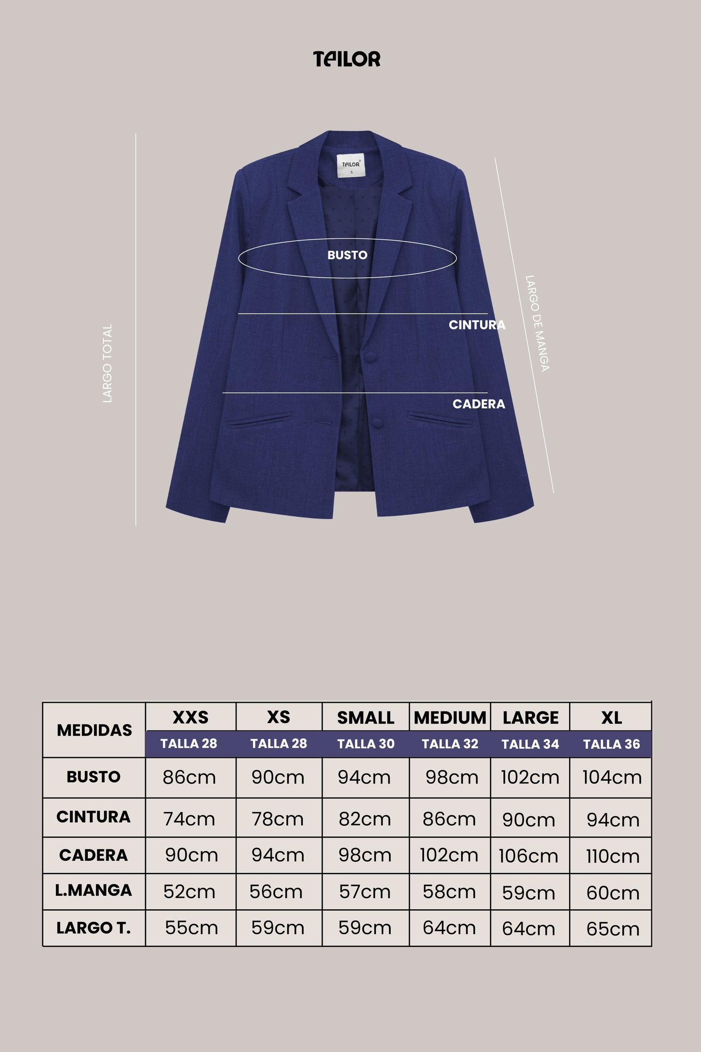 BLAZER SASTRE GABRIELLE AZUL MARINO