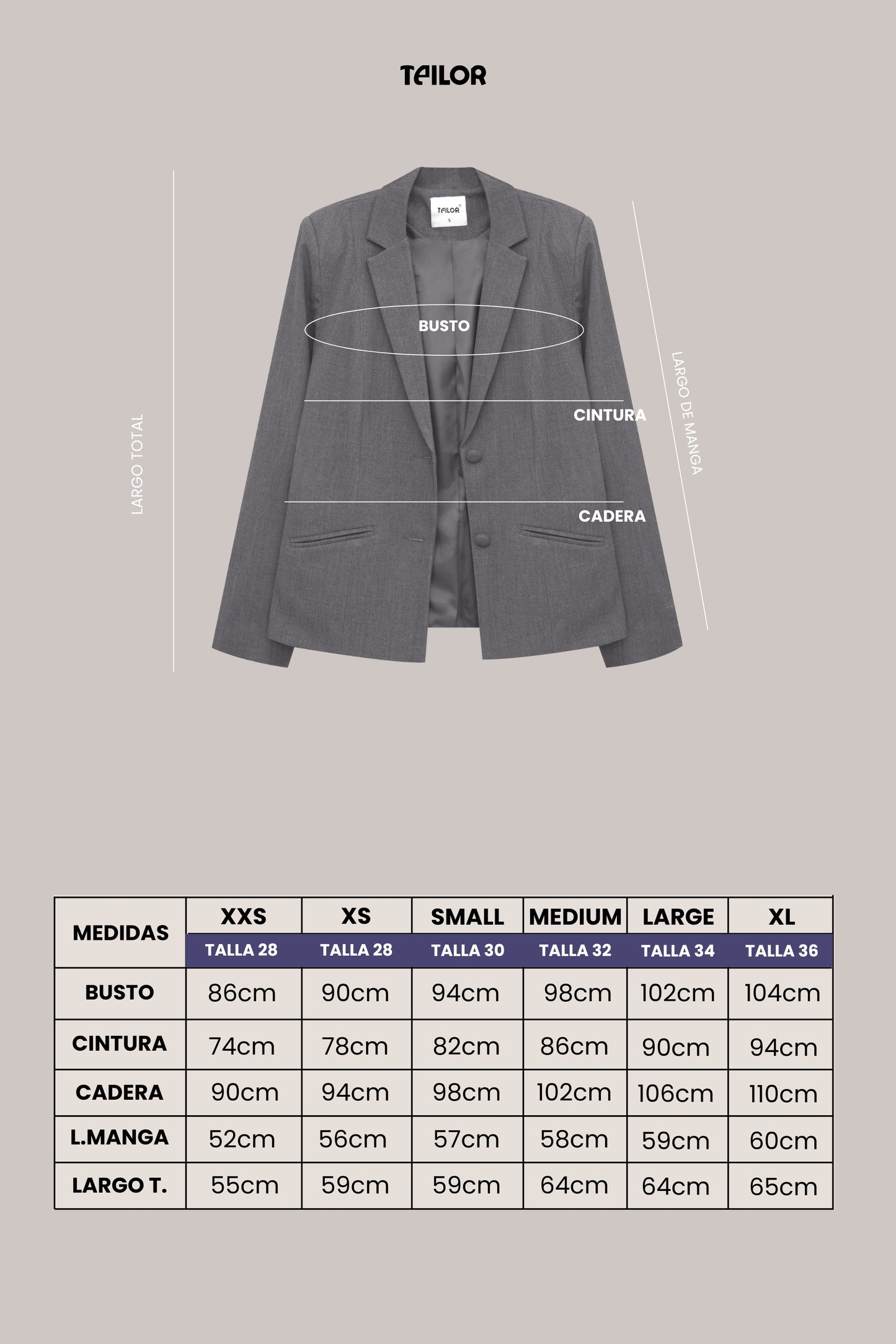 BLAZER SASTRE GABRIELLE PLOMO