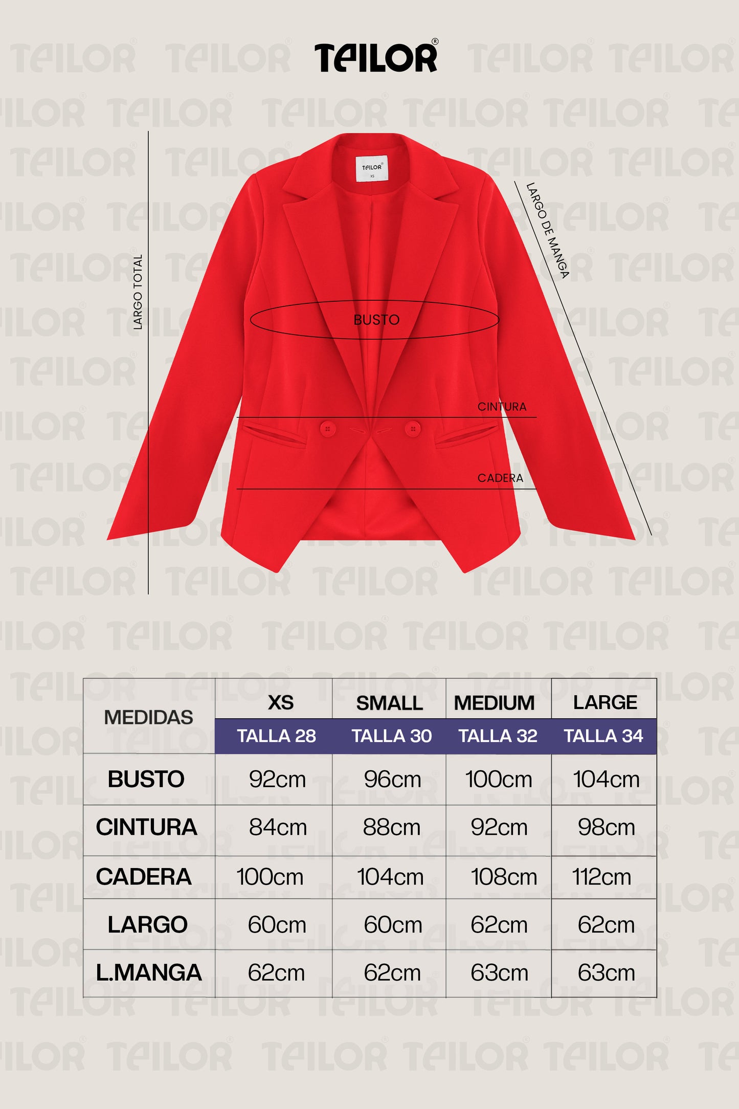 BLAZER CRUZADO SOPHIE ROJO