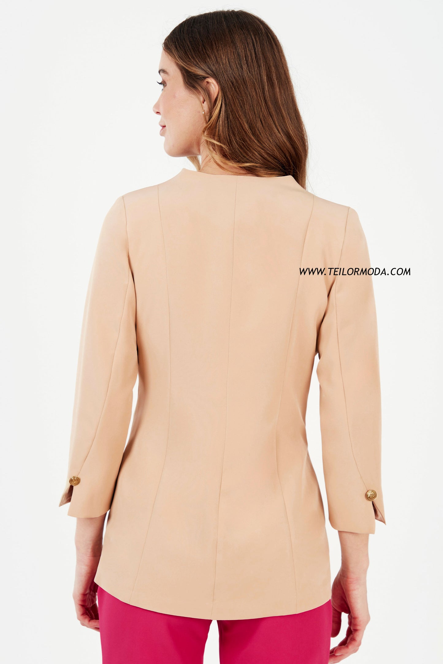 BLAZER SIN CUELLO ARIANA BEIGE
