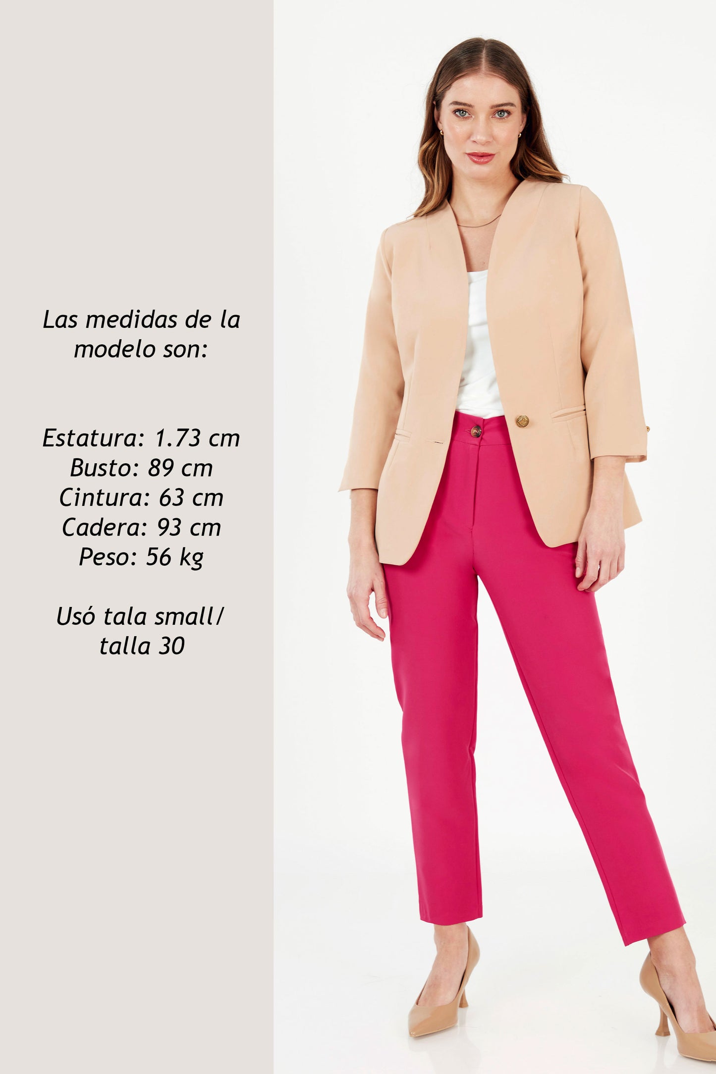 BLAZER SIN CUELLO ARIANA BEIGE