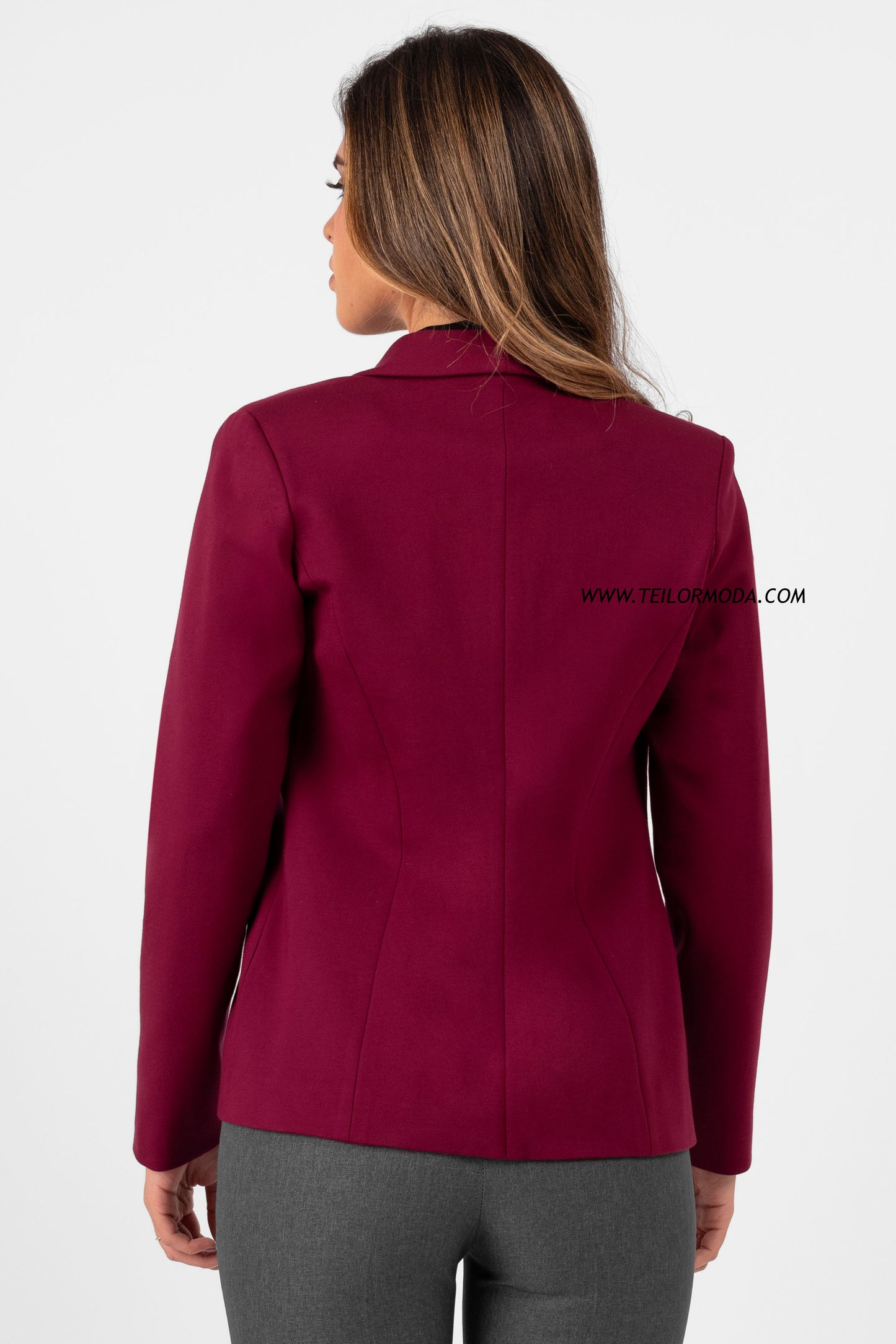 BLAZER MANGA LARGA MARTINA BORGOÑA