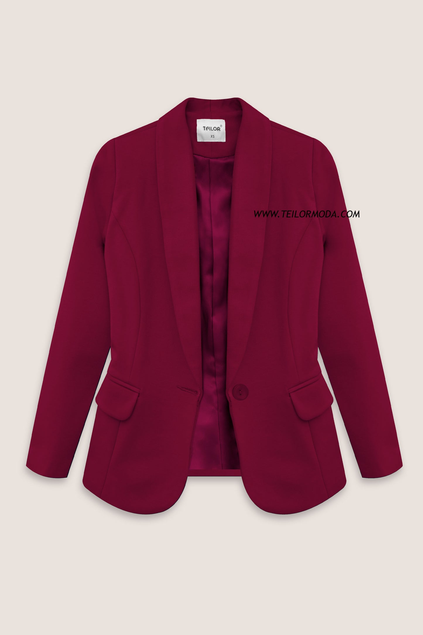 BLAZER MANGA LARGA MARTINA BORGOÑA