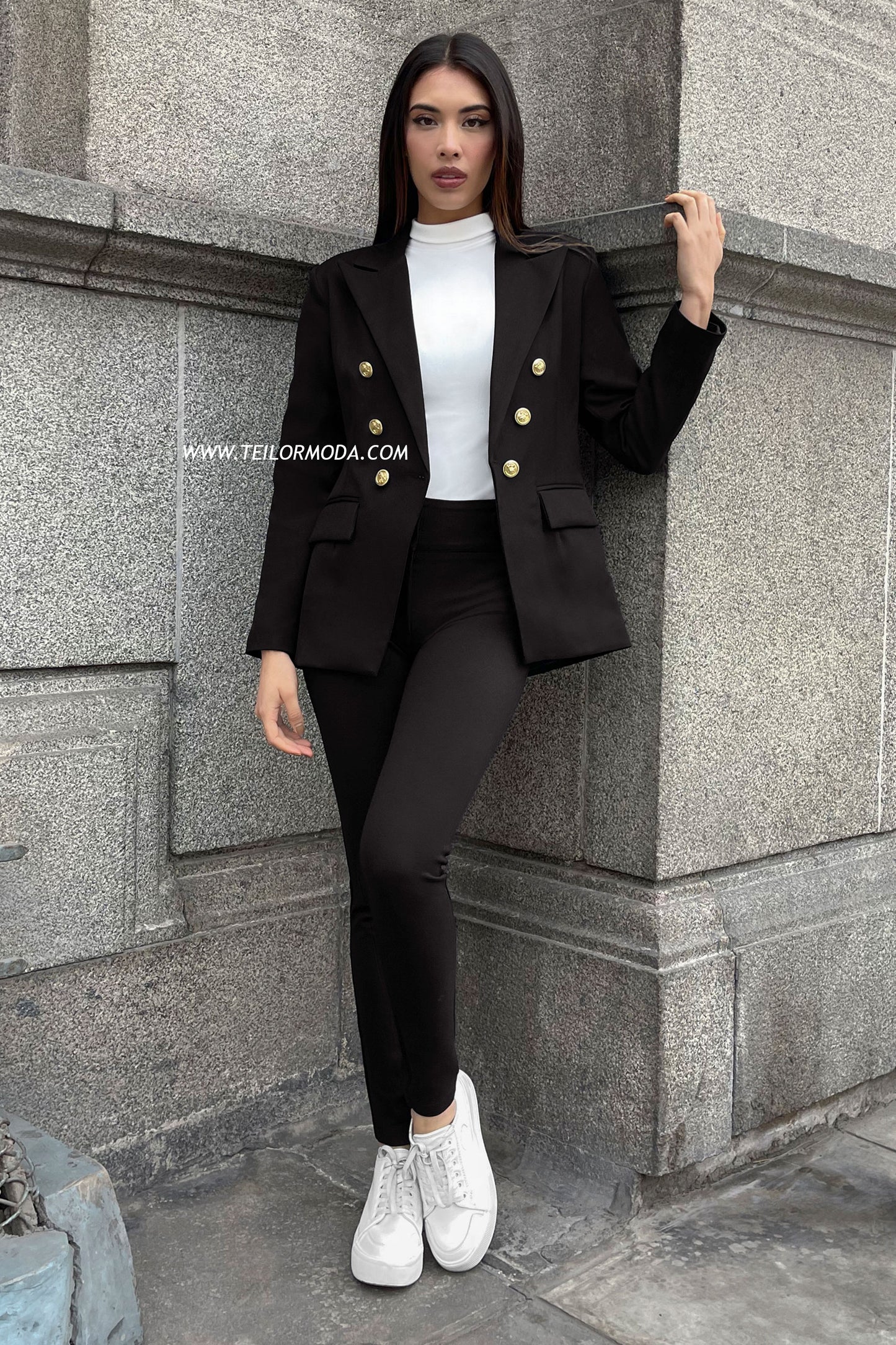 BLAZER CRUZADO TESSA NEGRO