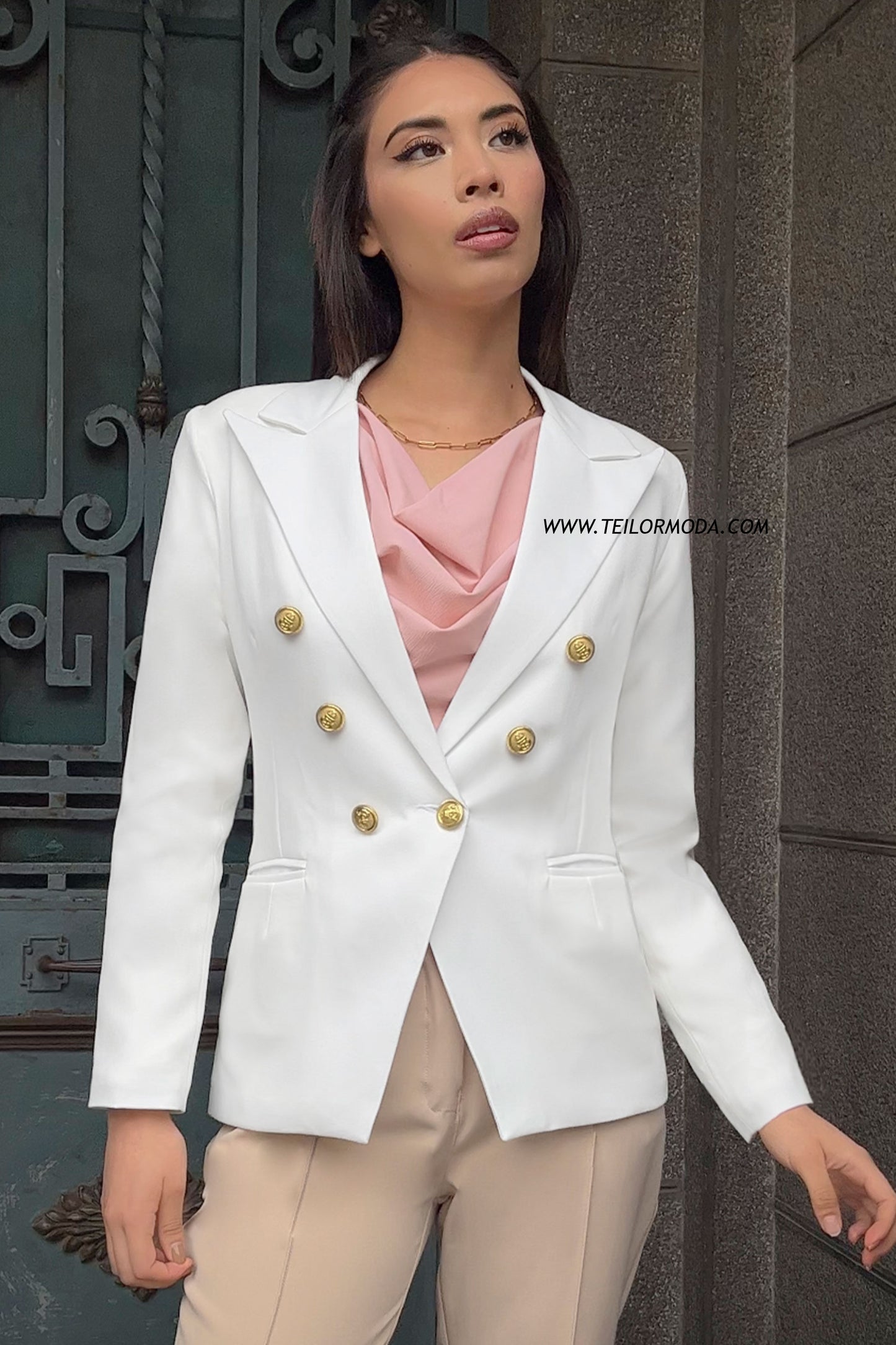 BLAZER CRUZADO TESSA PERLA
