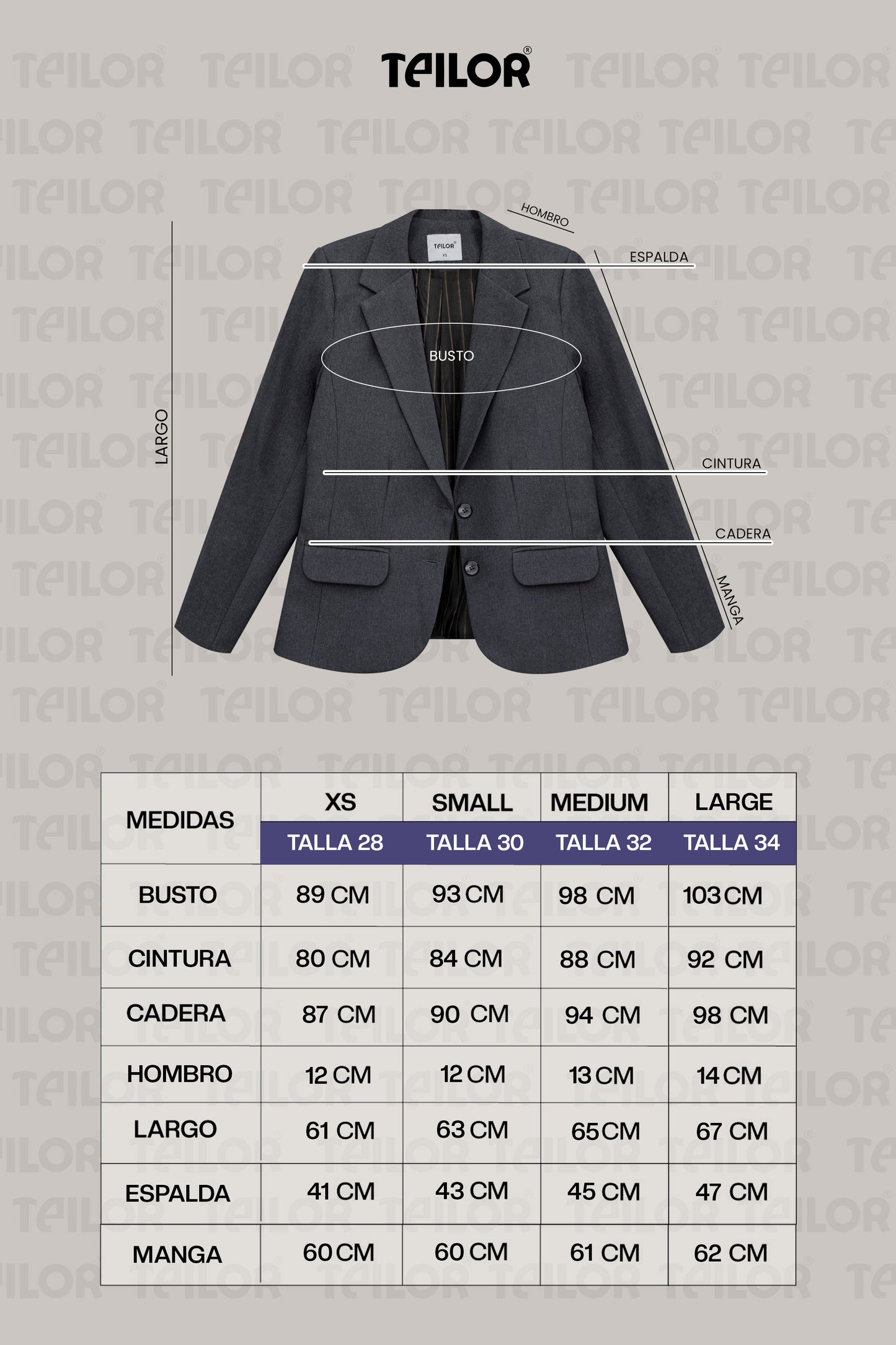 BLAZER SASTRE VALENTINA GRIS
