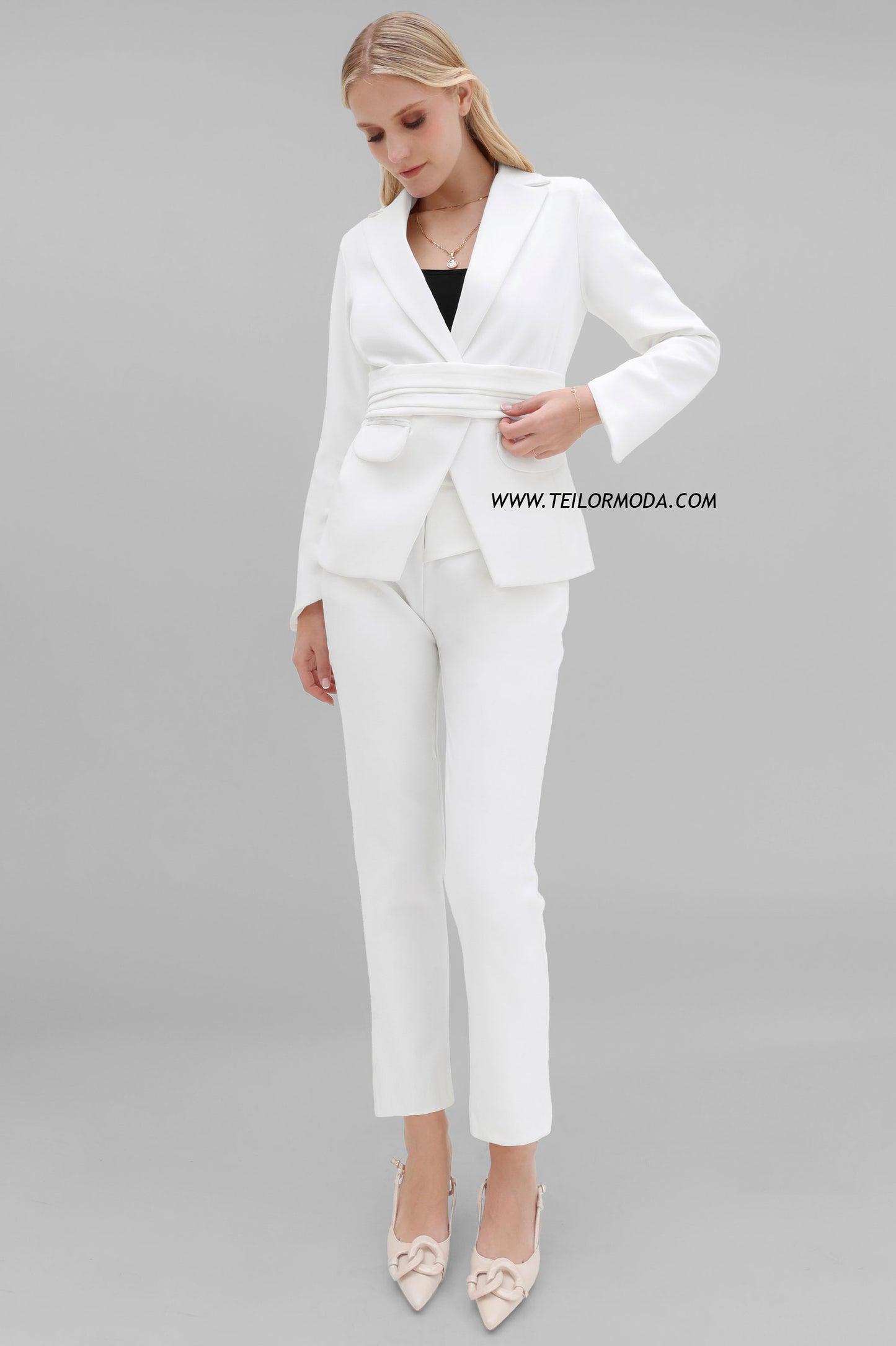 BLAZER CRUZADO SOPHIE BLANCO