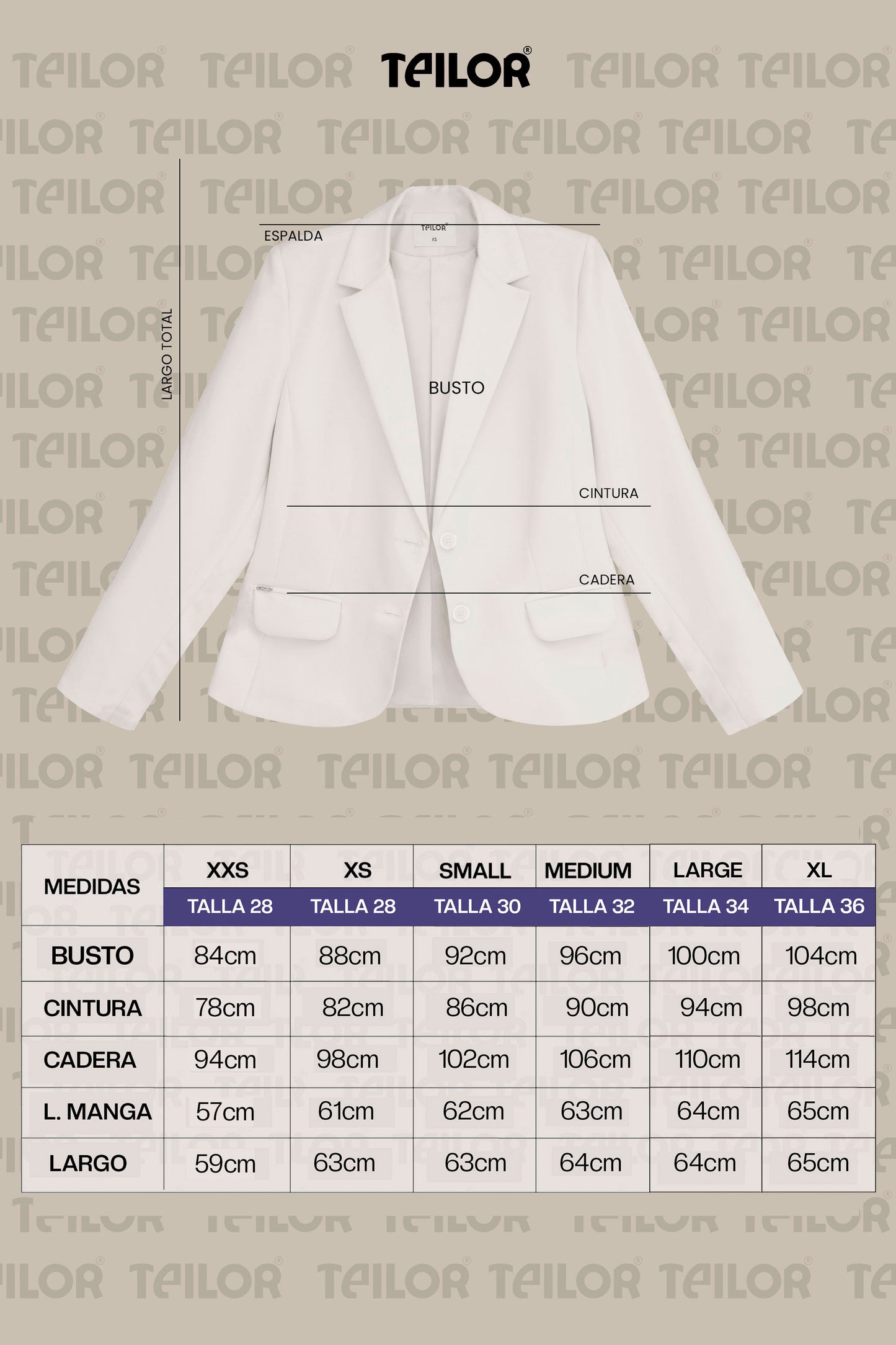 BLAZER SASTRE VALENTINA PERLA