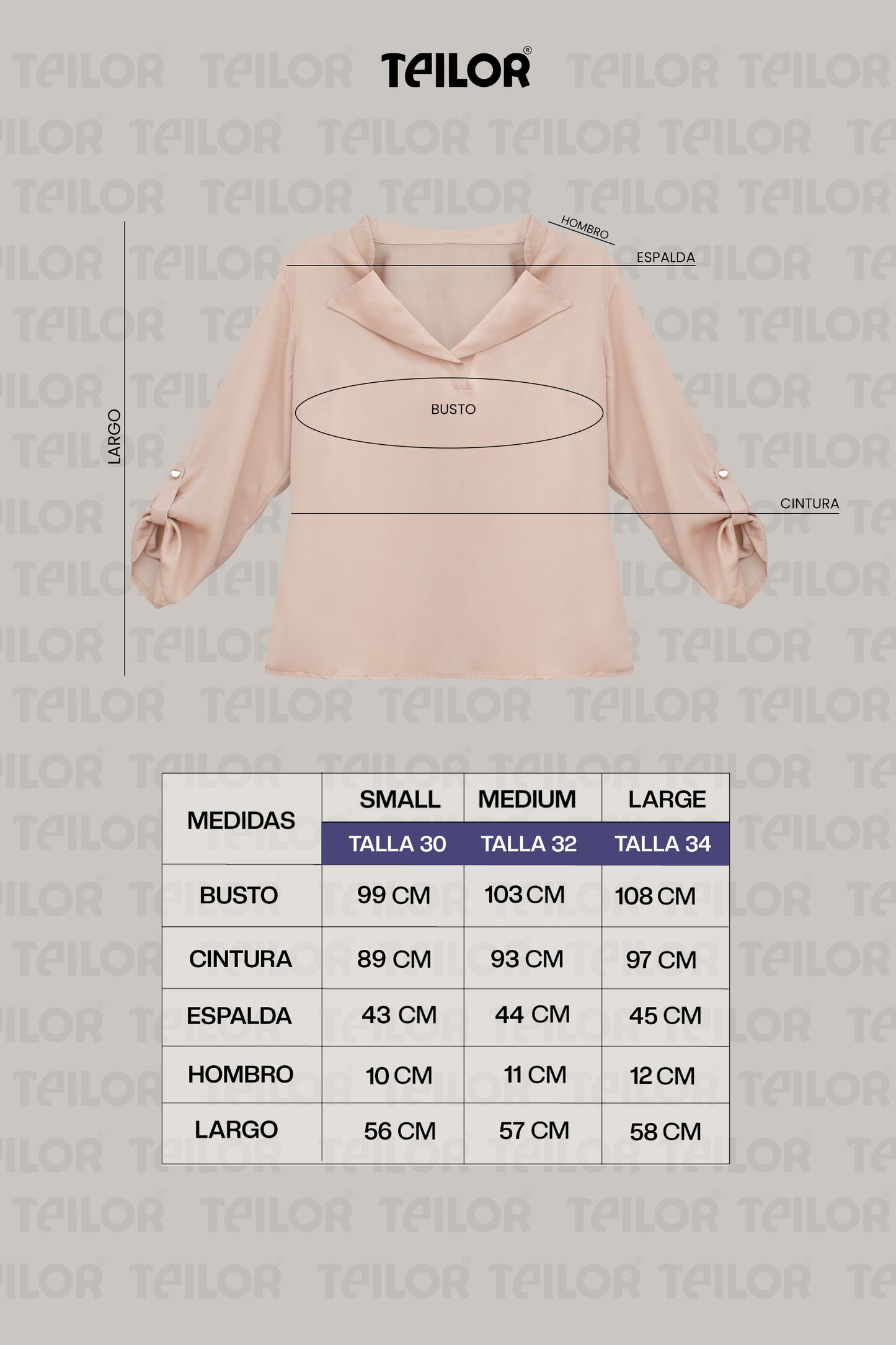 BLUSA DE SATIN MANGA 3/4 DANAE BEIGE