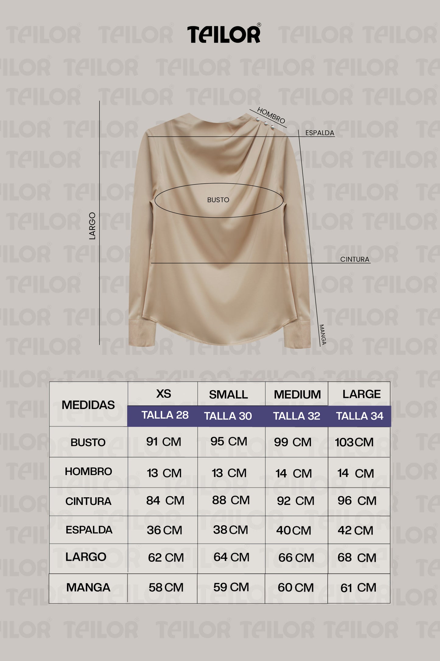BLUSA DE SATIN EMMY BEIGE