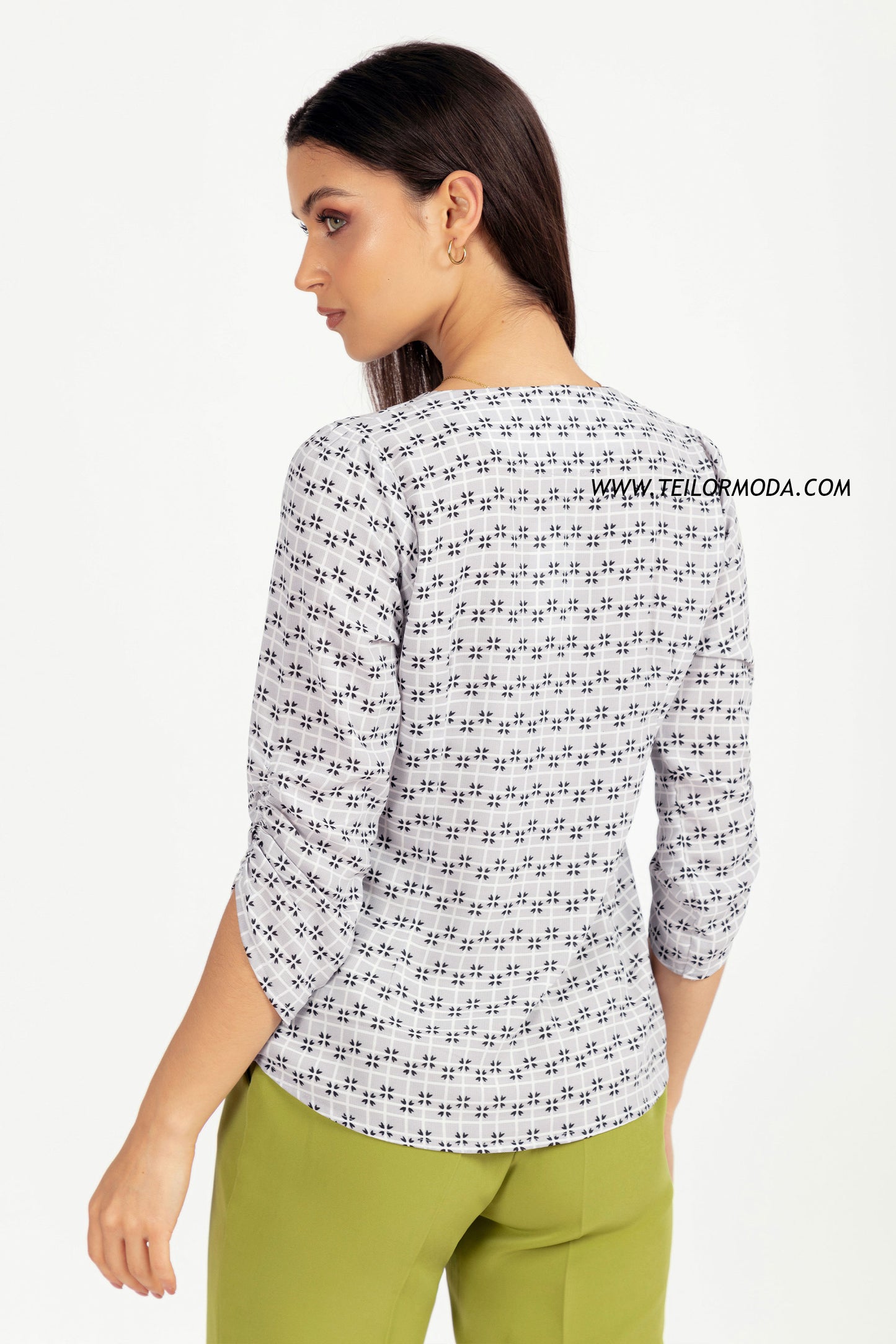 BLUSA ASIMÉTRICA ESTAMPADA ROUSE PLOMO