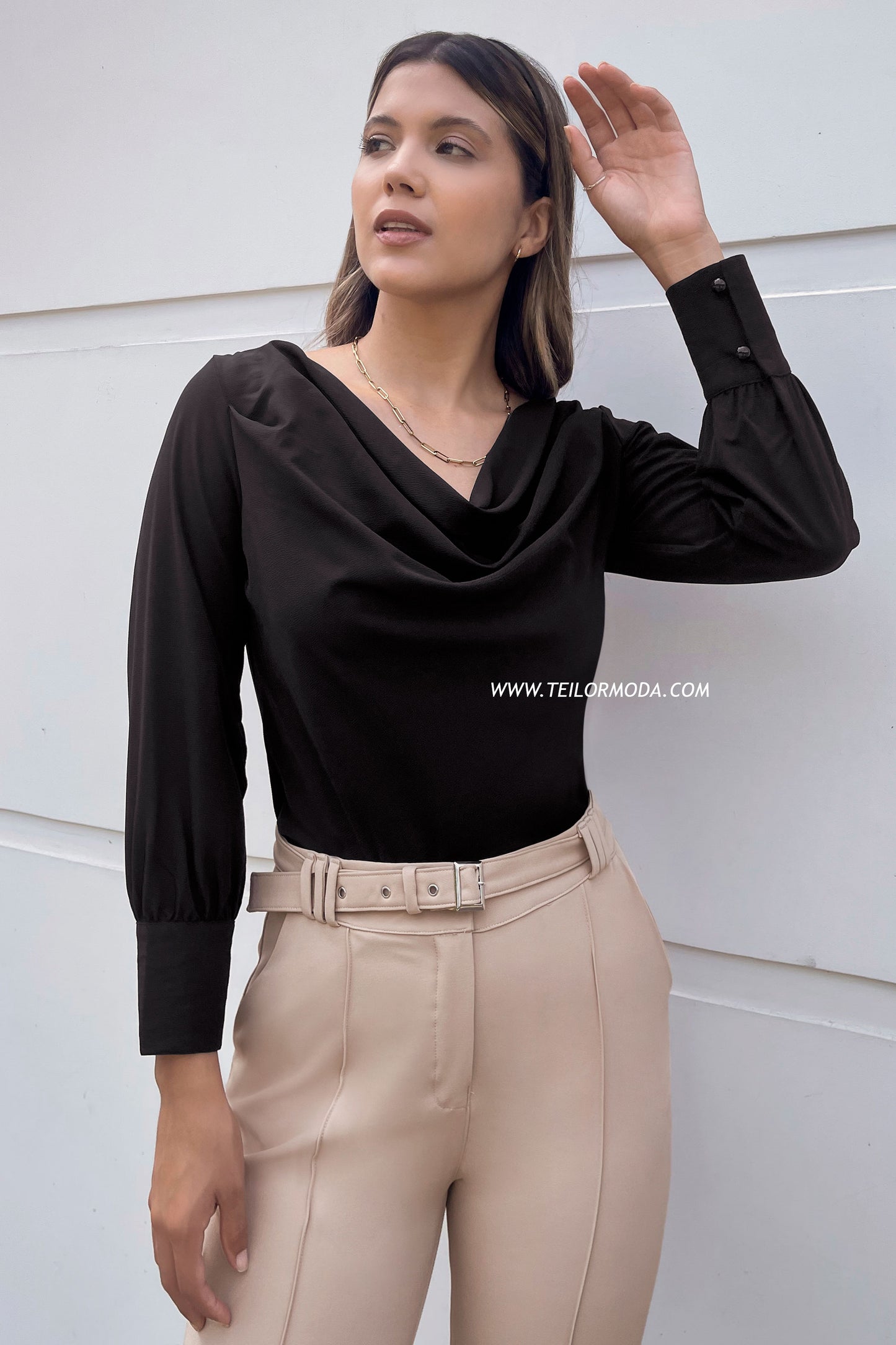 BLUSA MANGA LARGA HANNA NEGRO
