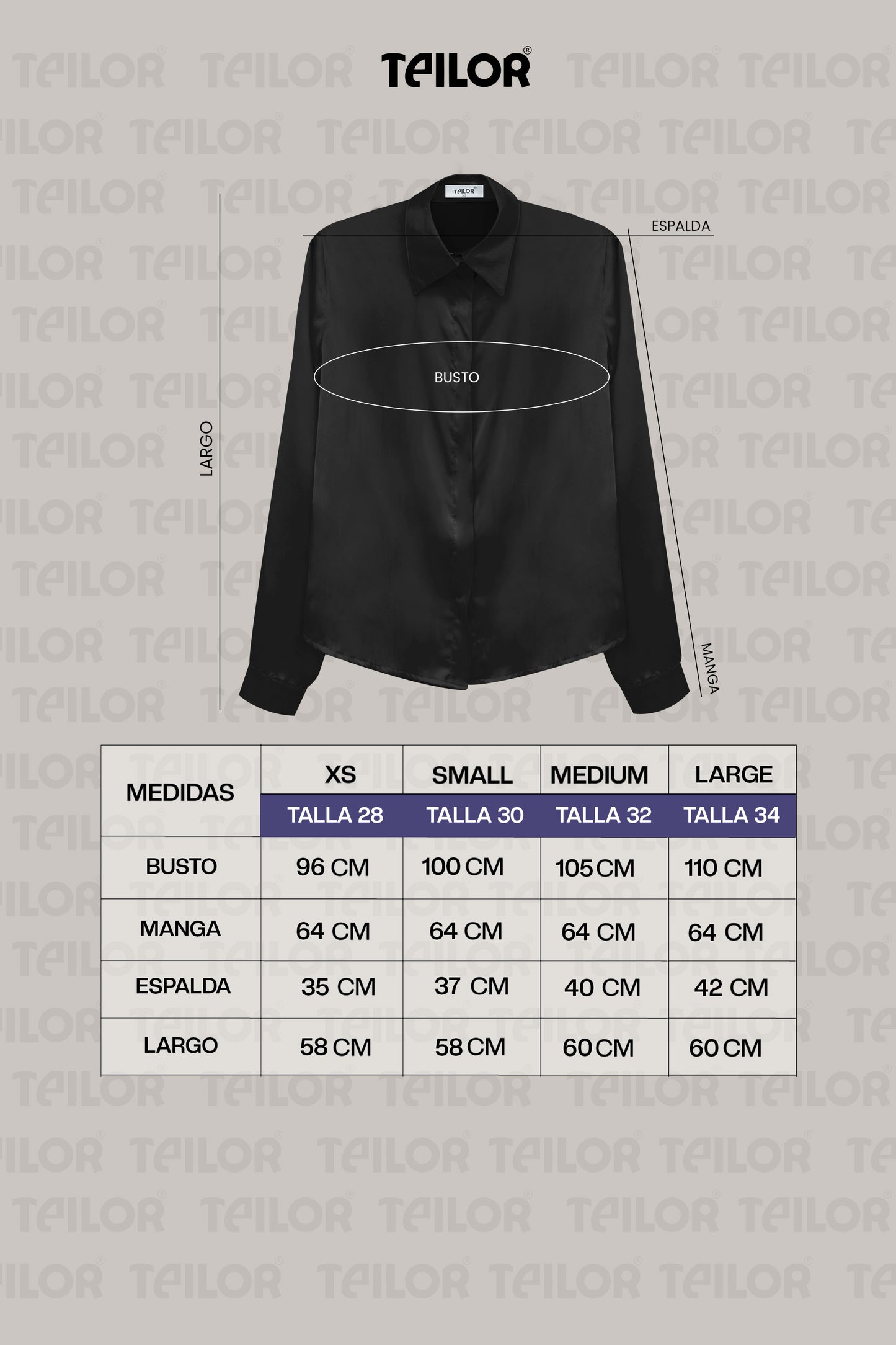 BLUSA DE SATIN NINA NEGRO