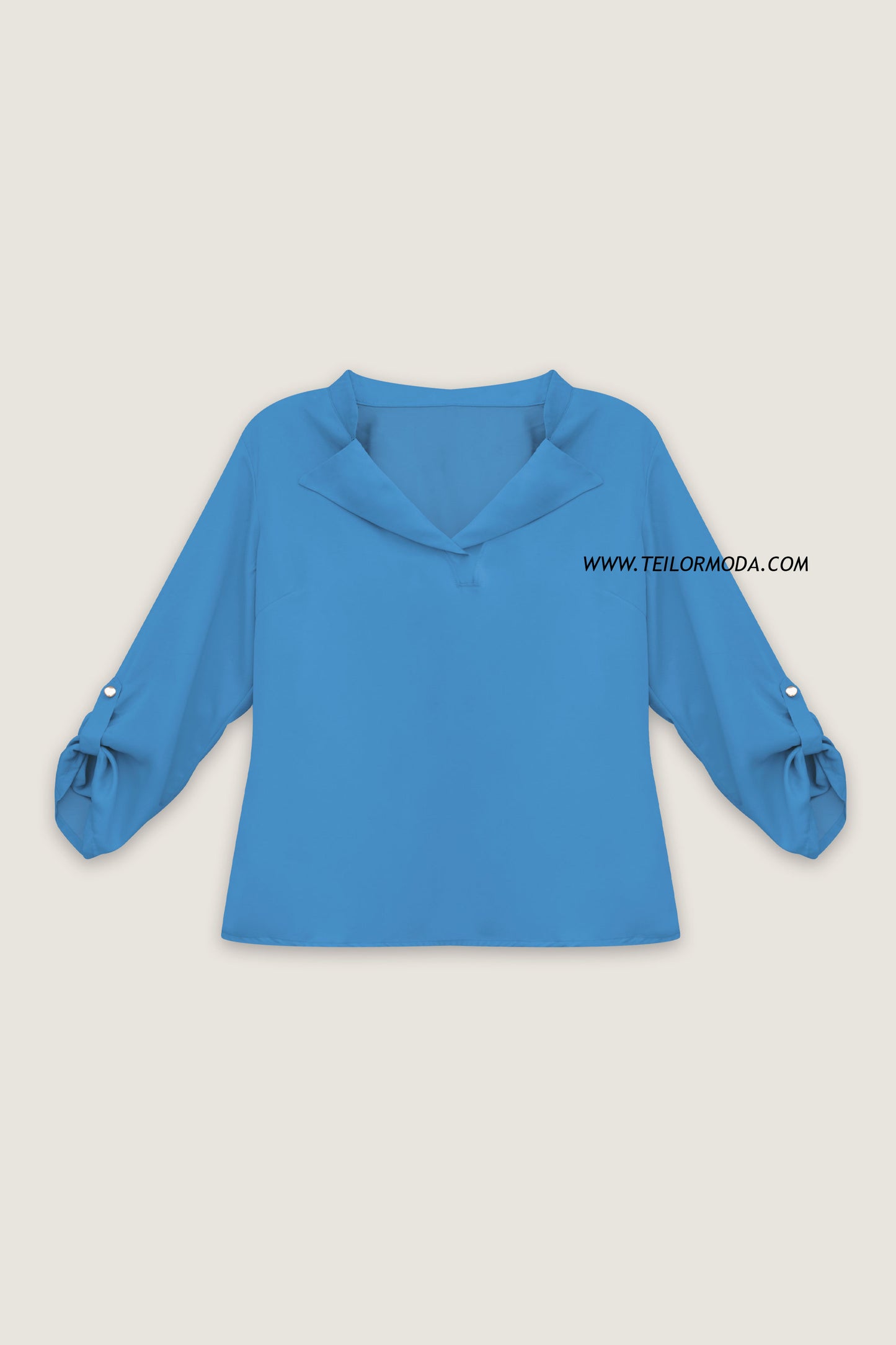 BLUSA DE SATIN MANGA 3/4 DANAE ACERO