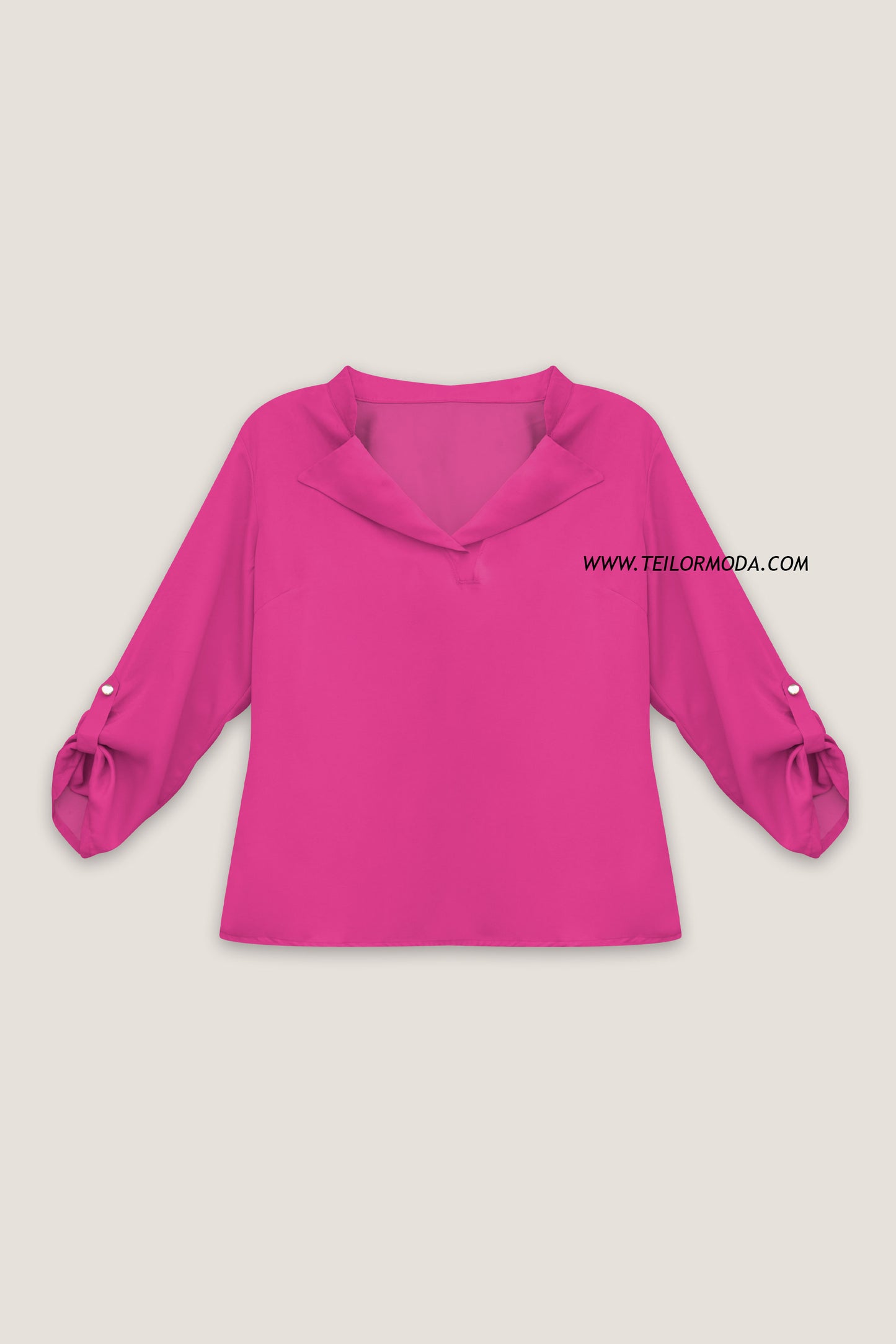 BLUSA DE SATIN MANGA 3/4 DANAE FUCSIA