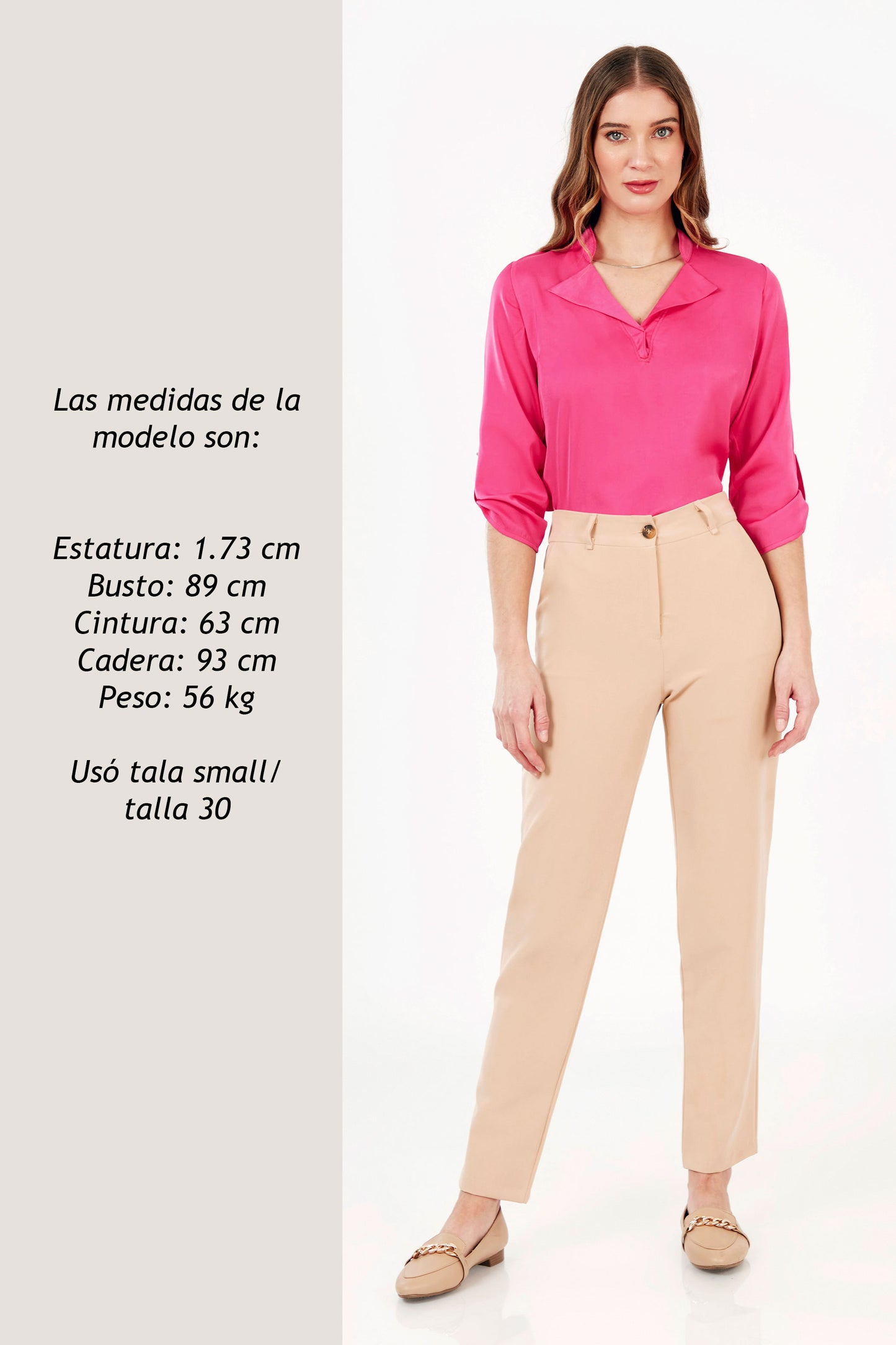 BLUSA DE SATIN MANGA 3/4 DANAE FUCSIA