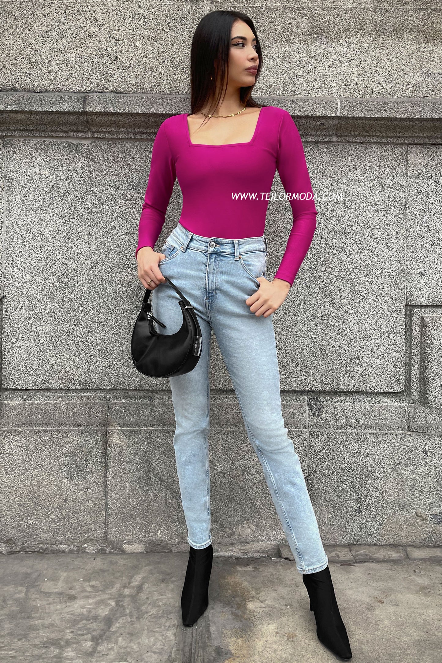 BODY CUELLO CUADRADO DIXIE FUCSIA