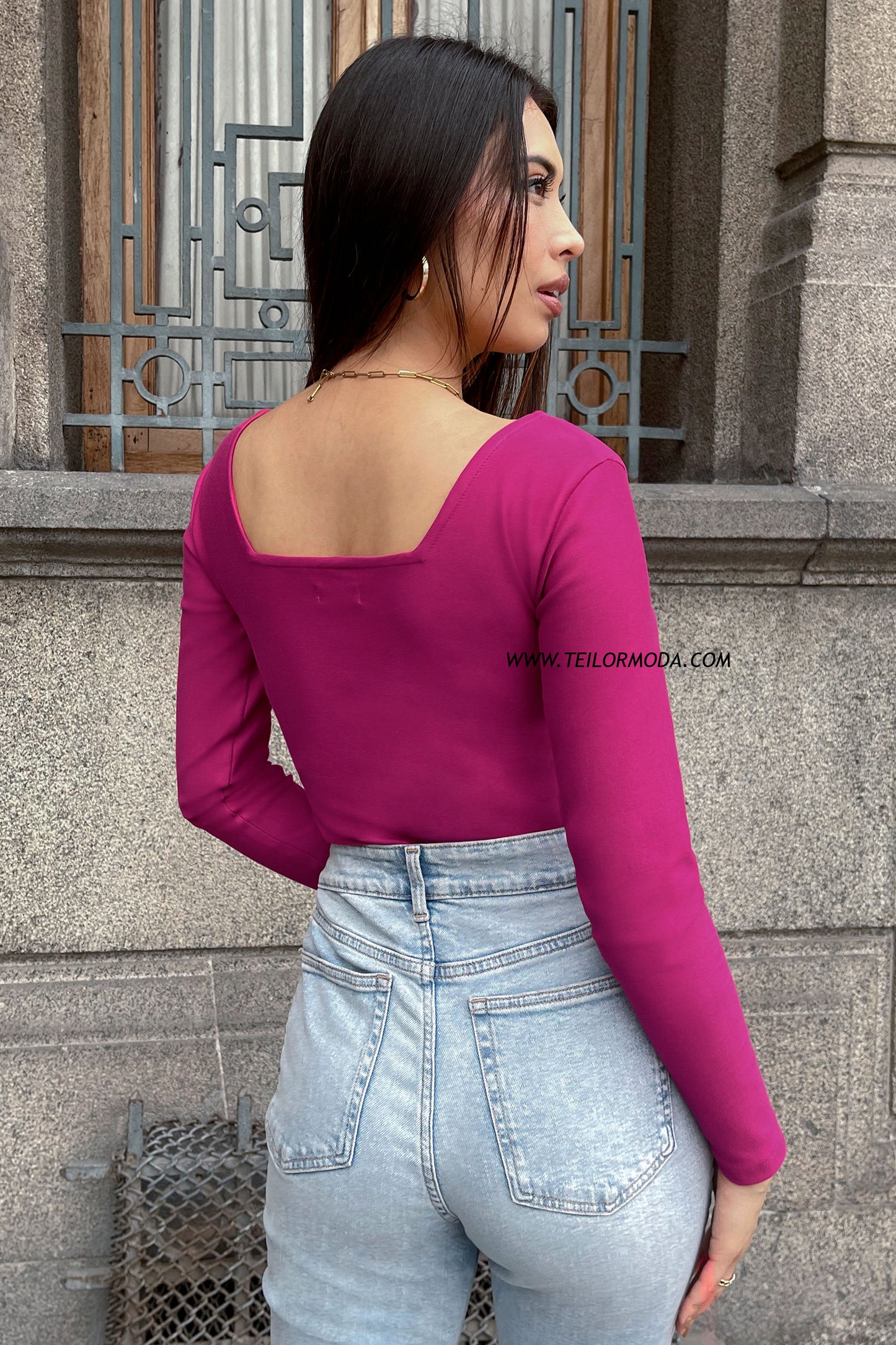 BODY CUELLO CUADRADO DIXIE FUCSIA