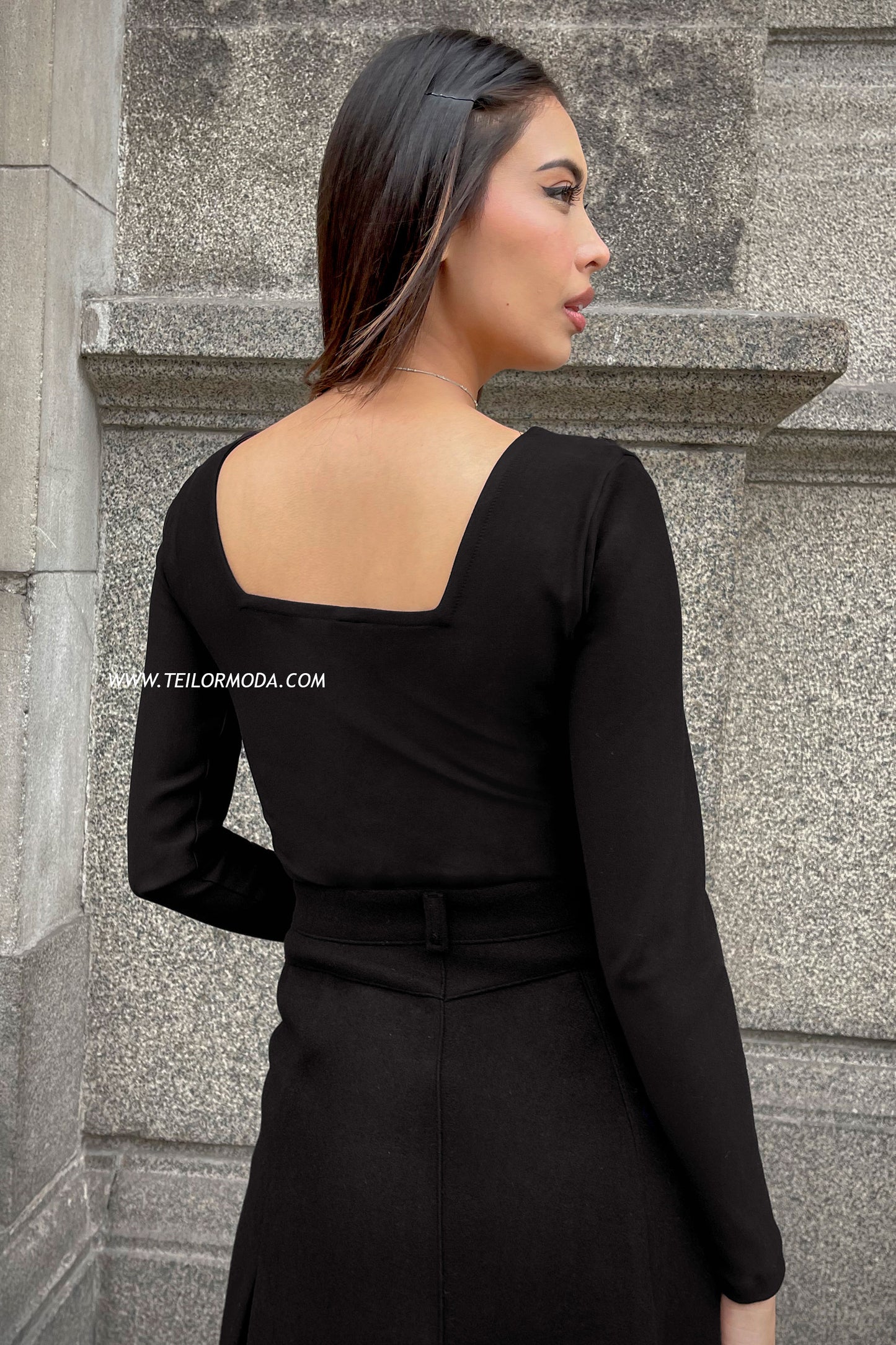 BODY CUELLO CUADRADO DIXIE NEGRO