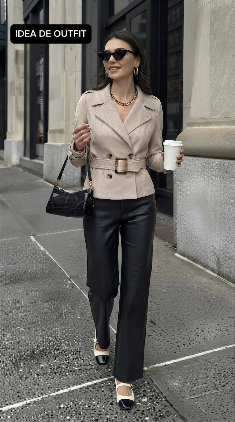 TRENCH COAT CROPPED OLIVIA BEIGE