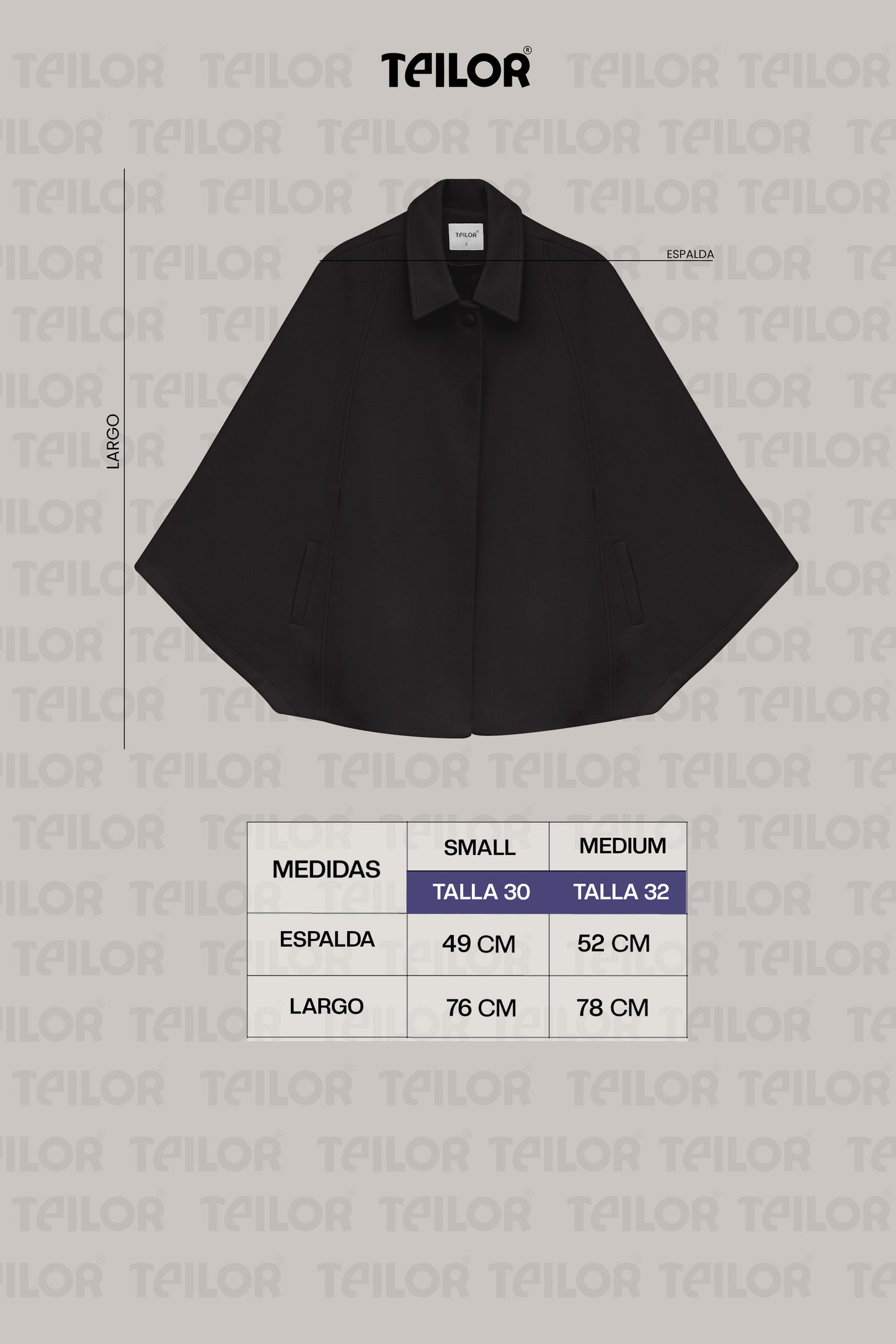 CAPA DE PAÑO GRETA NEGRO