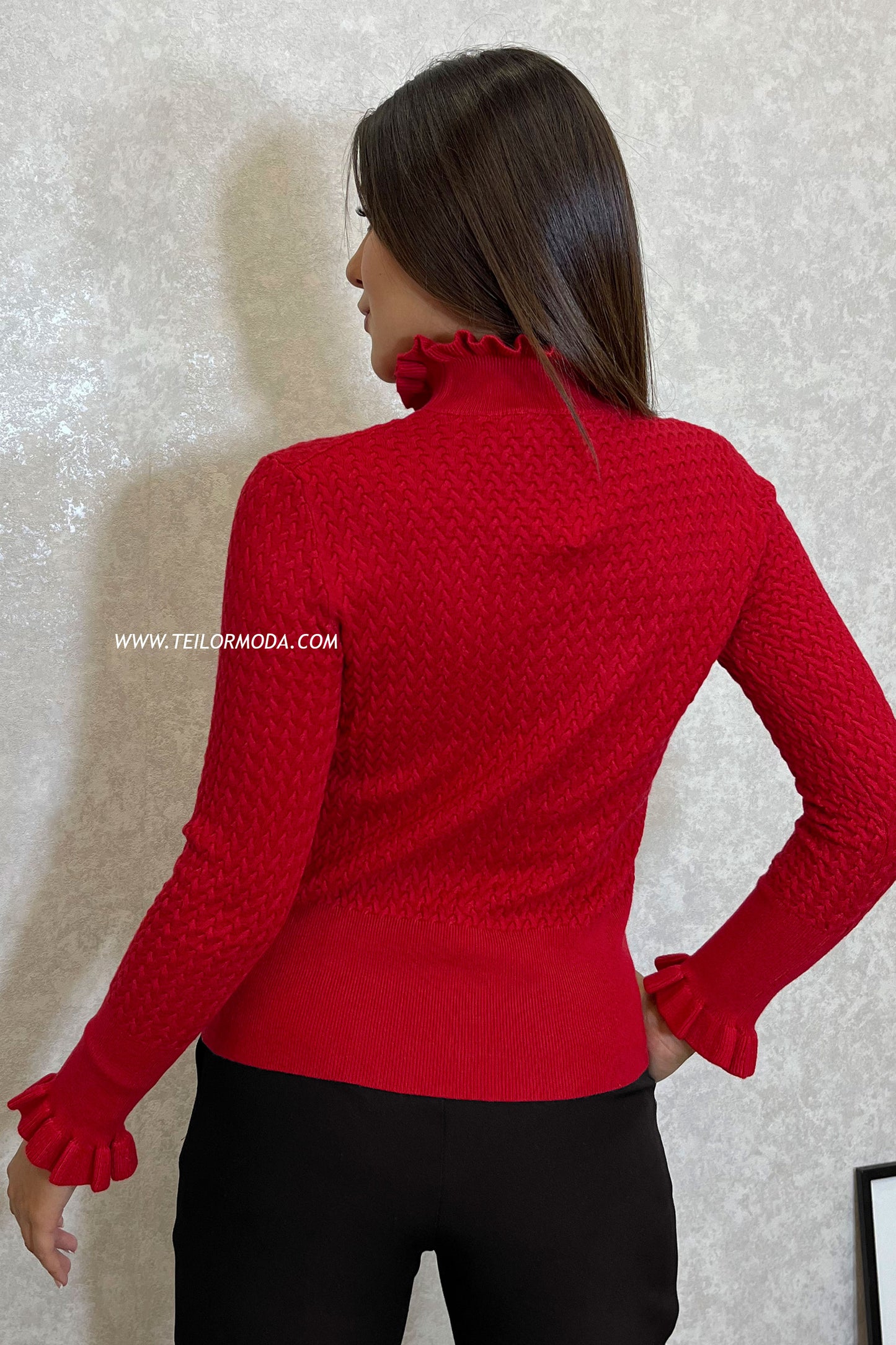 CHOMPA DE CASHMERE NAYA ROJO