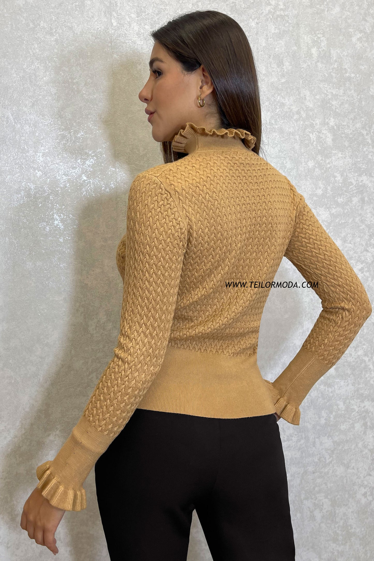 CHOMPA DE CASHMERE NAYA CAMELLO