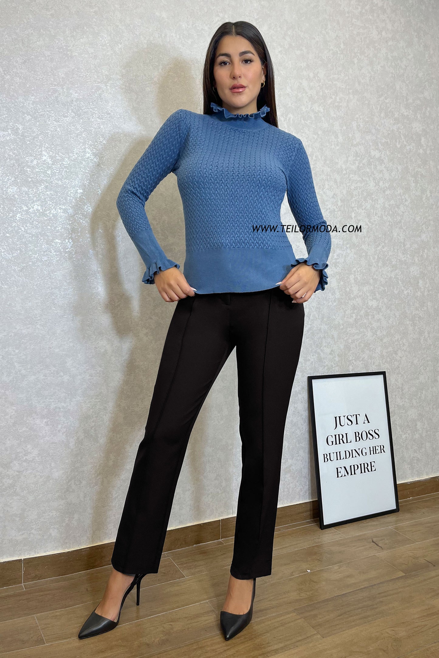 CHOMPA DE CASHMERE NAYA AZUL