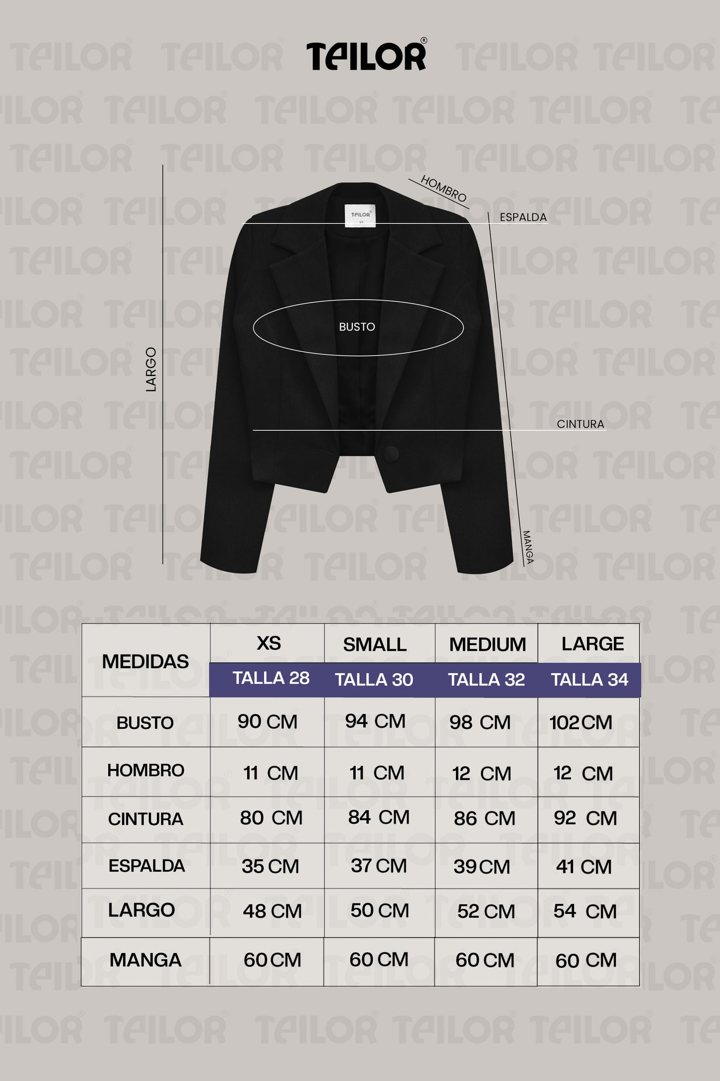 BLAZER CROPPED IZEL NEGRO