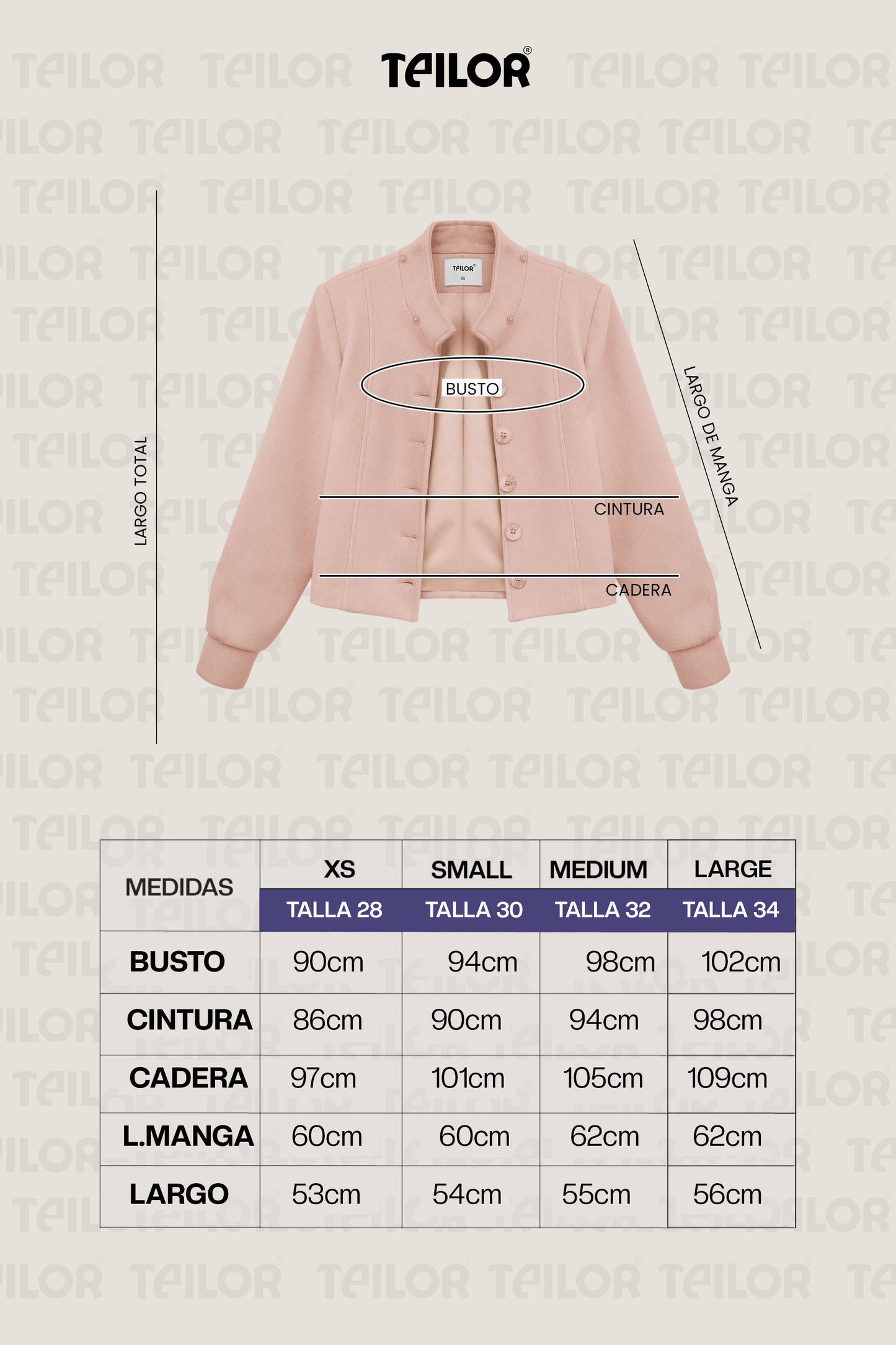 CASACA DE PAÑO NOVA BEIGE