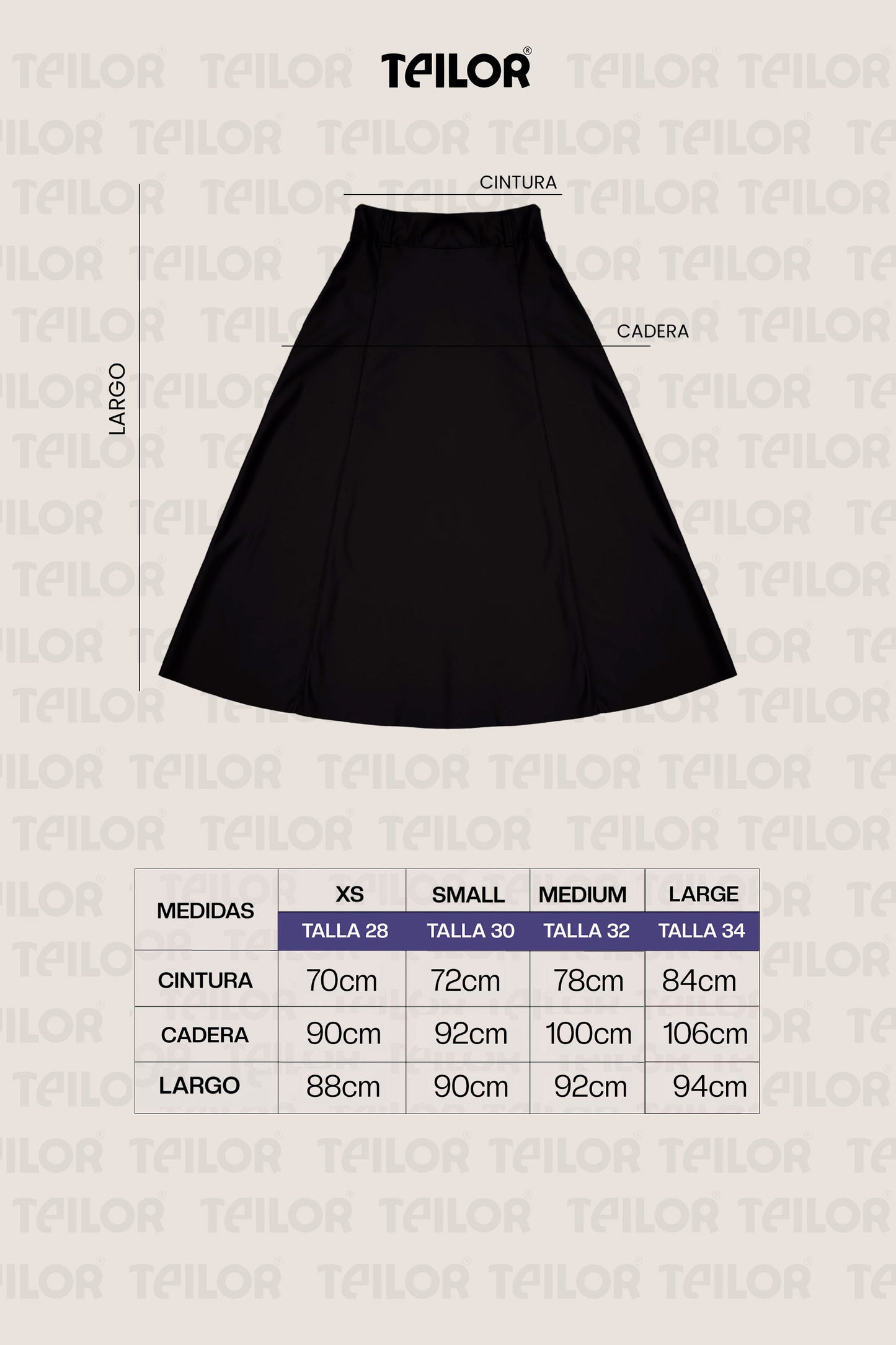 FALDA DE CUERINA LUREN NEGRO