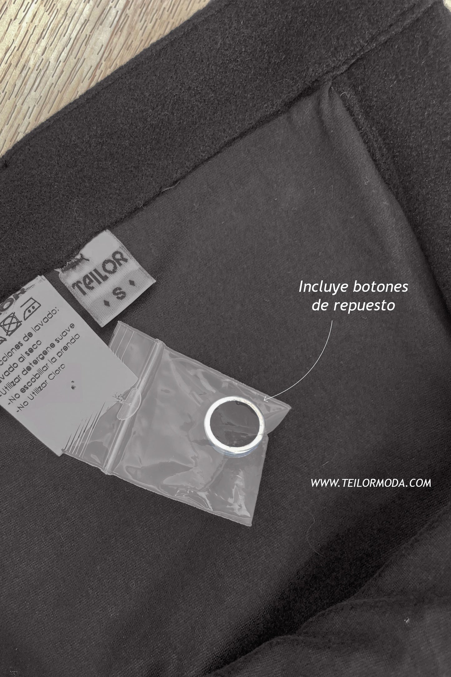 FALDA DE PAÑO HELEN NEGRO