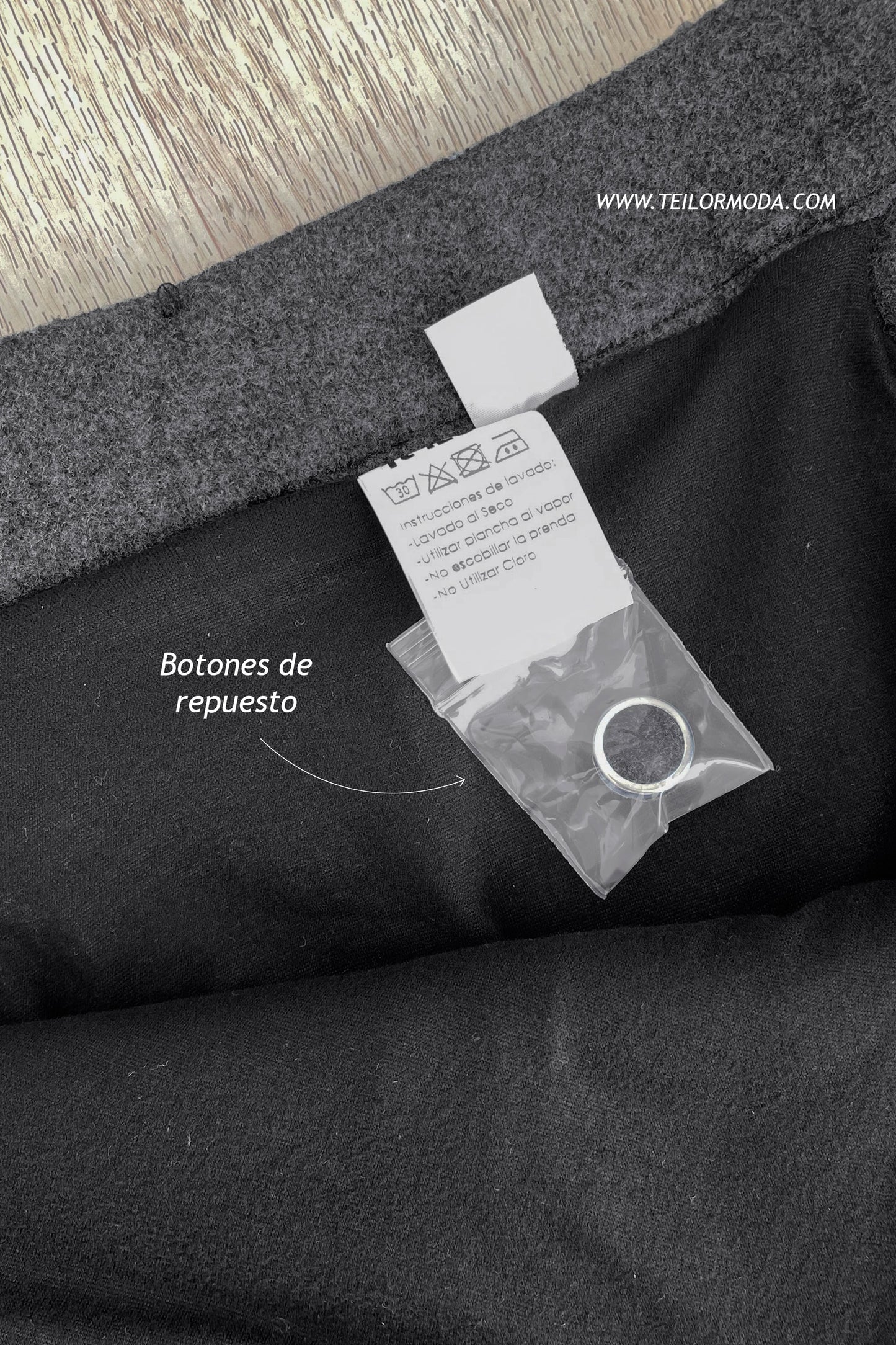 FALDA DE PAÑO HELEN PLOMO