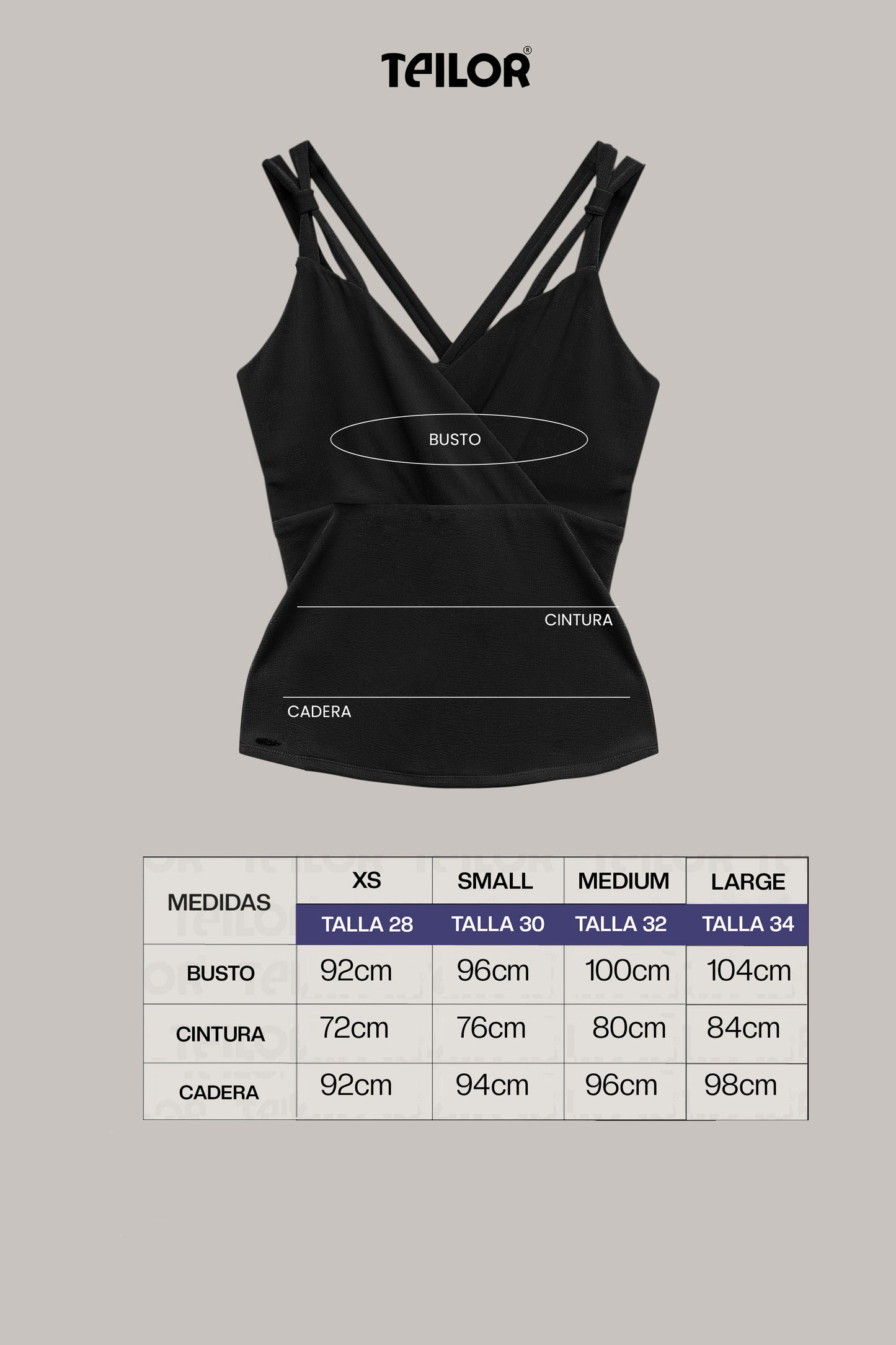 BLUSA CON TIRAS ELLENA NEGRO