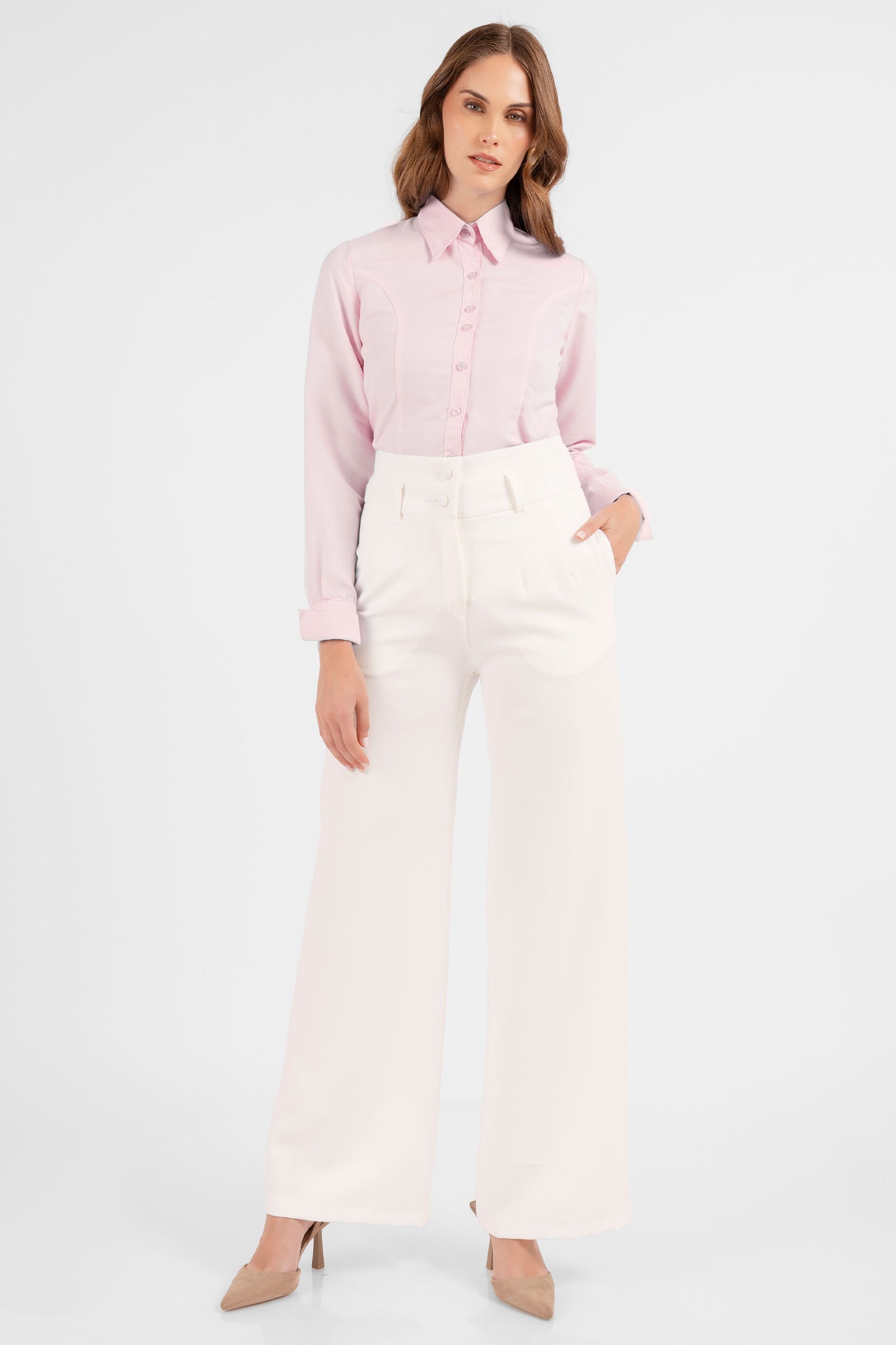 BLUSA CAMISA COTON ISABEL ROSADO
