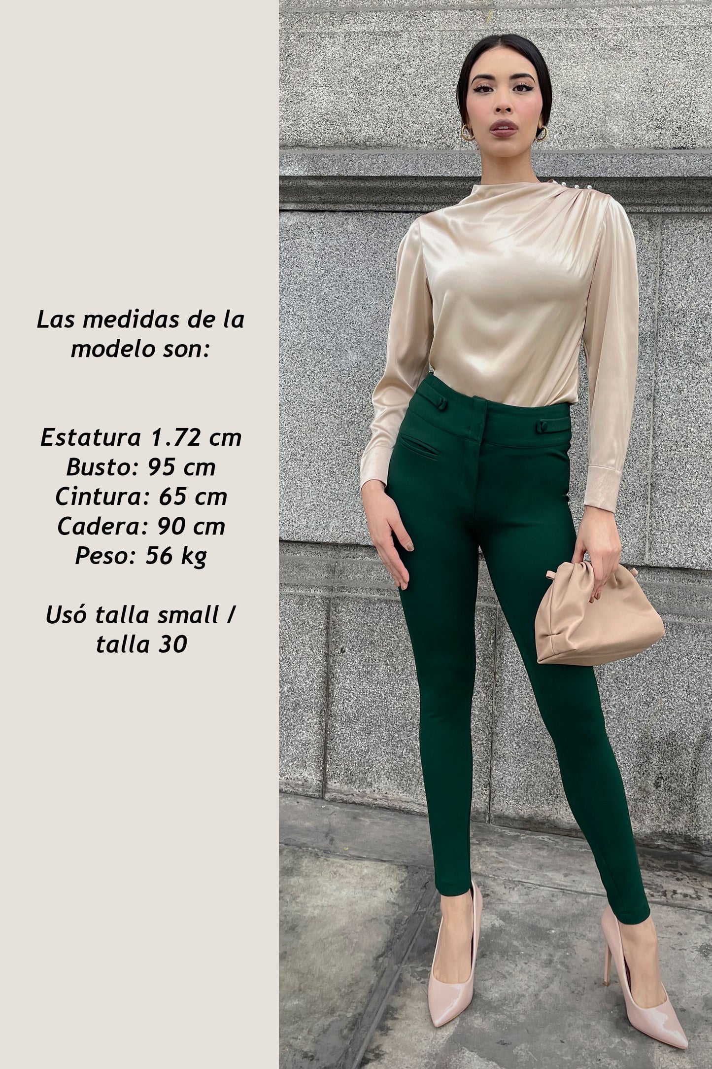 PANTALÓN SKINNY MARA VERDE