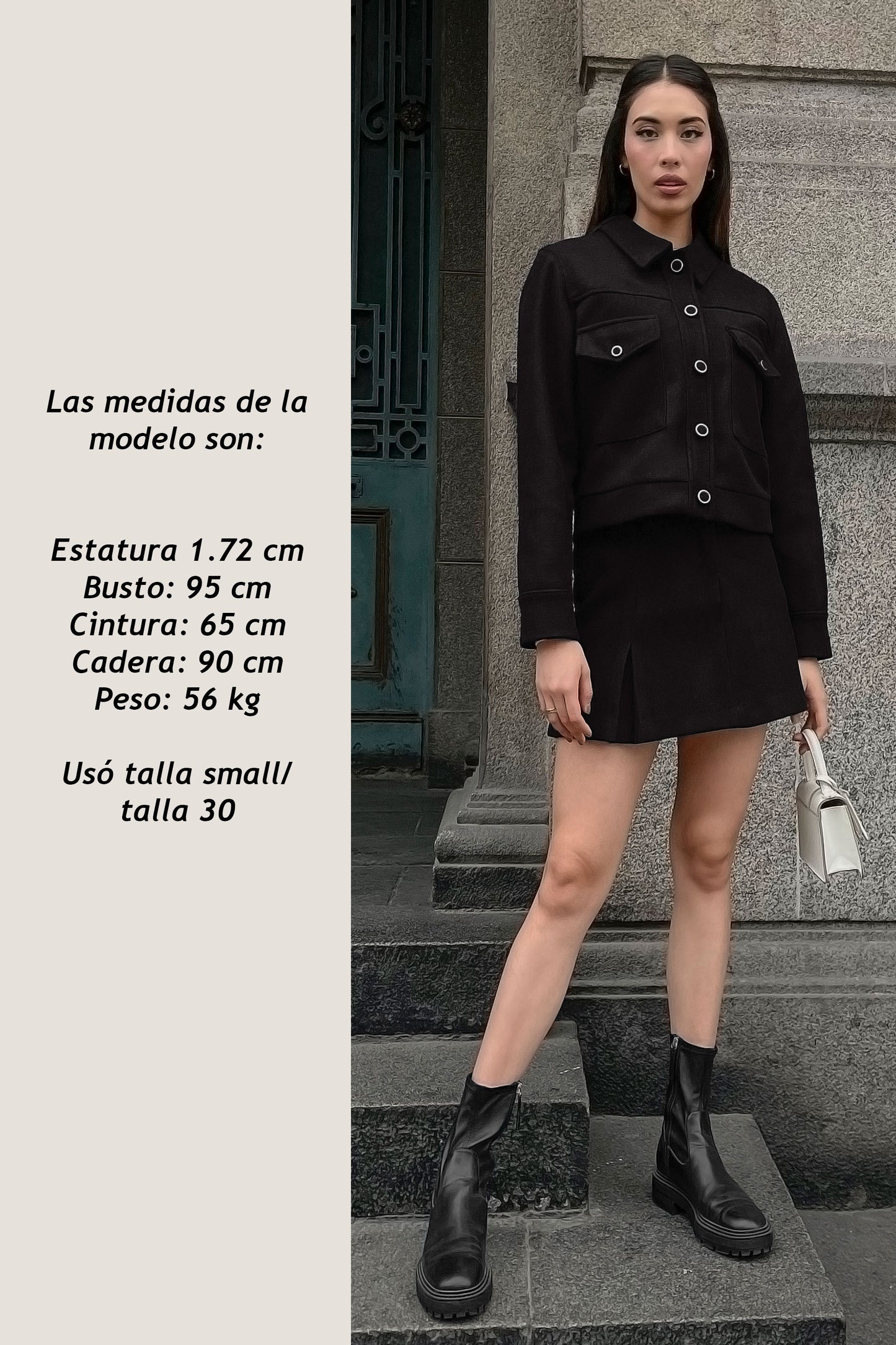CASACA DE PAÑO HELEN NEGRO