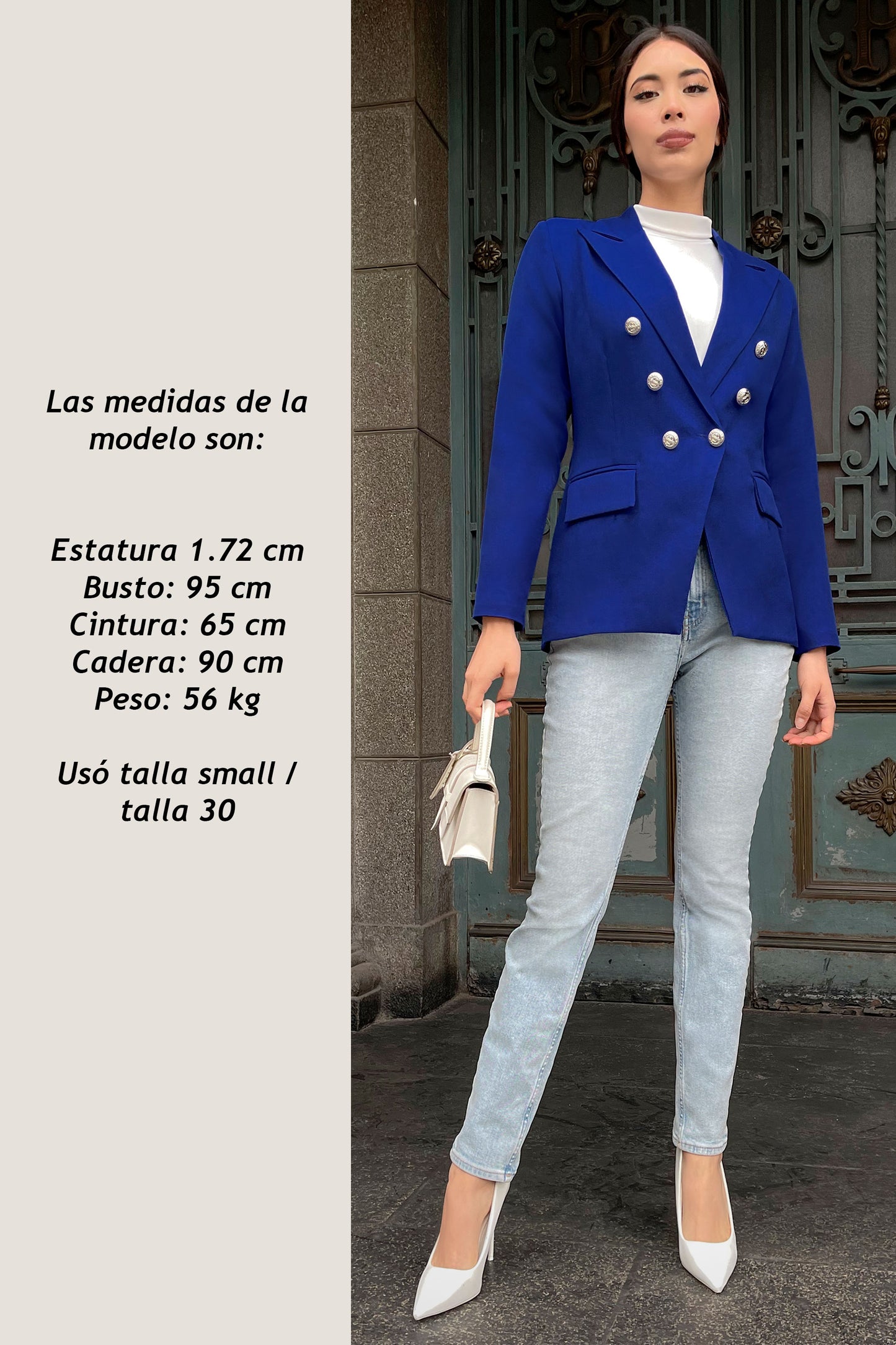 BLAZER CRUZADO TESSA AZULINO