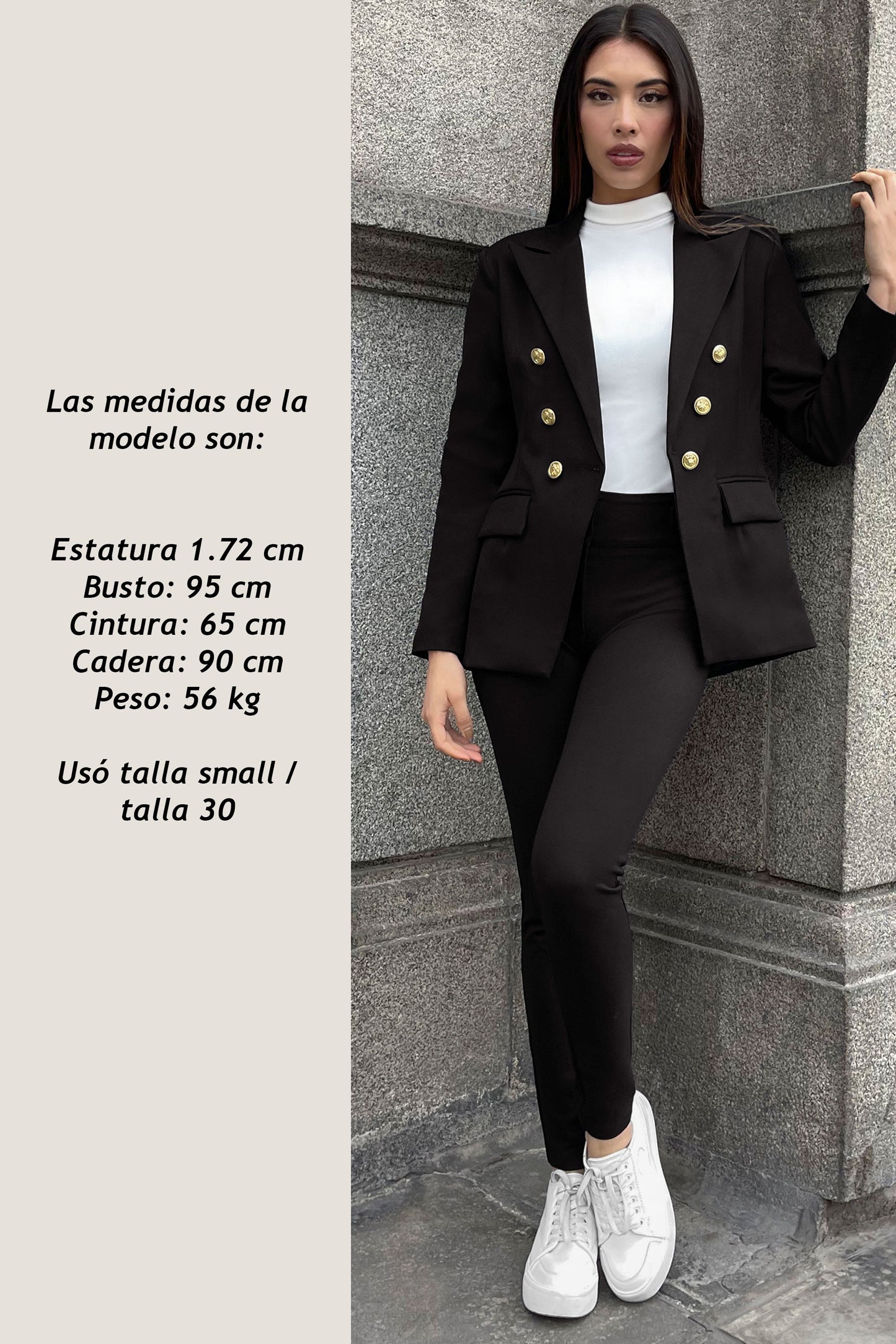 BLAZER CRUZADO TESSA NEGRO