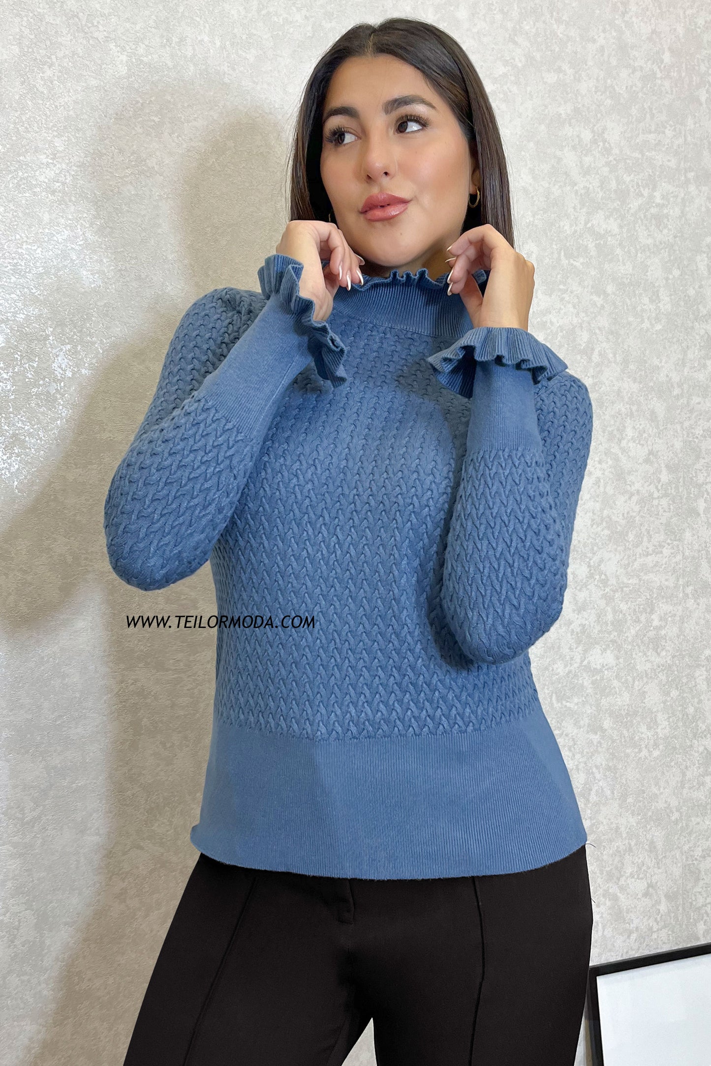 CHOMPA DE CASHMERE NAYA AZUL