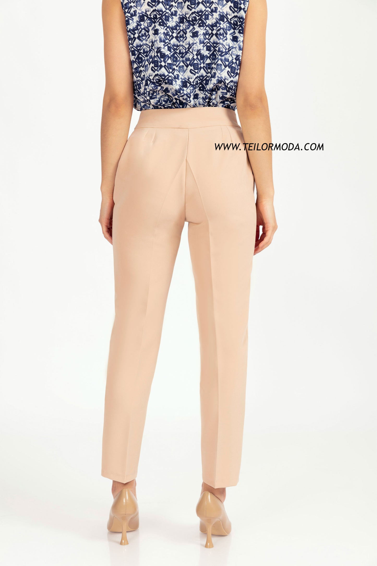 PANTALÓN CON PRETINA CRUZADA LUCIA BEIGE